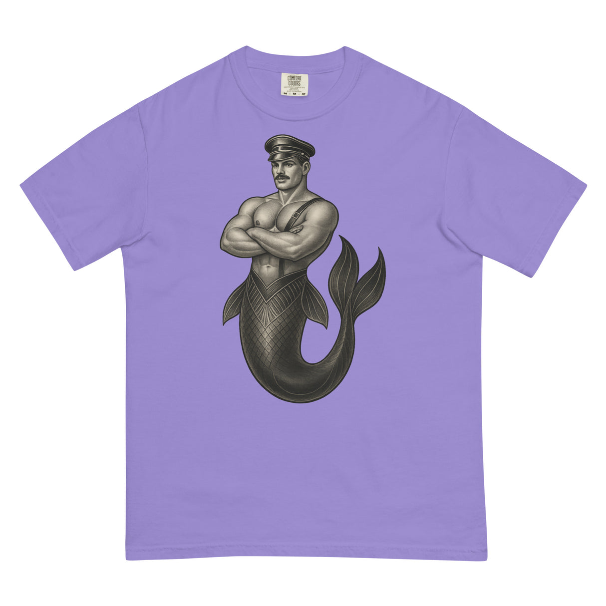 Art Deco Merman (Boxy Tee)-Boxy T-Shirt-Swish Embassy