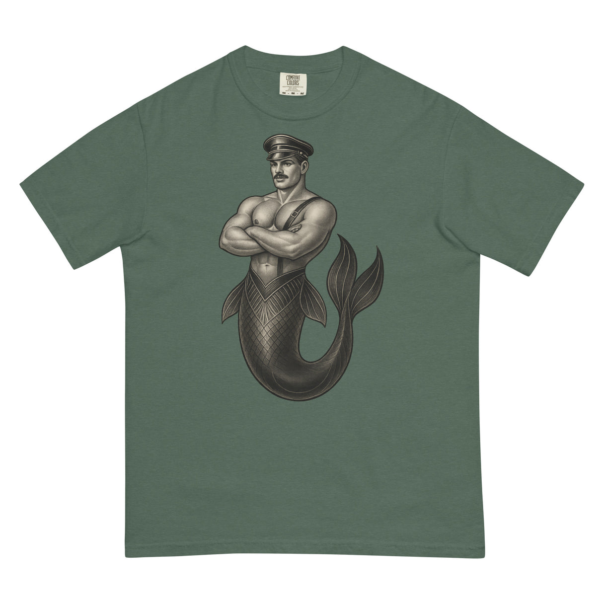 Art Deco Merman (Boxy Tee)-Boxy T-Shirt-Swish Embassy