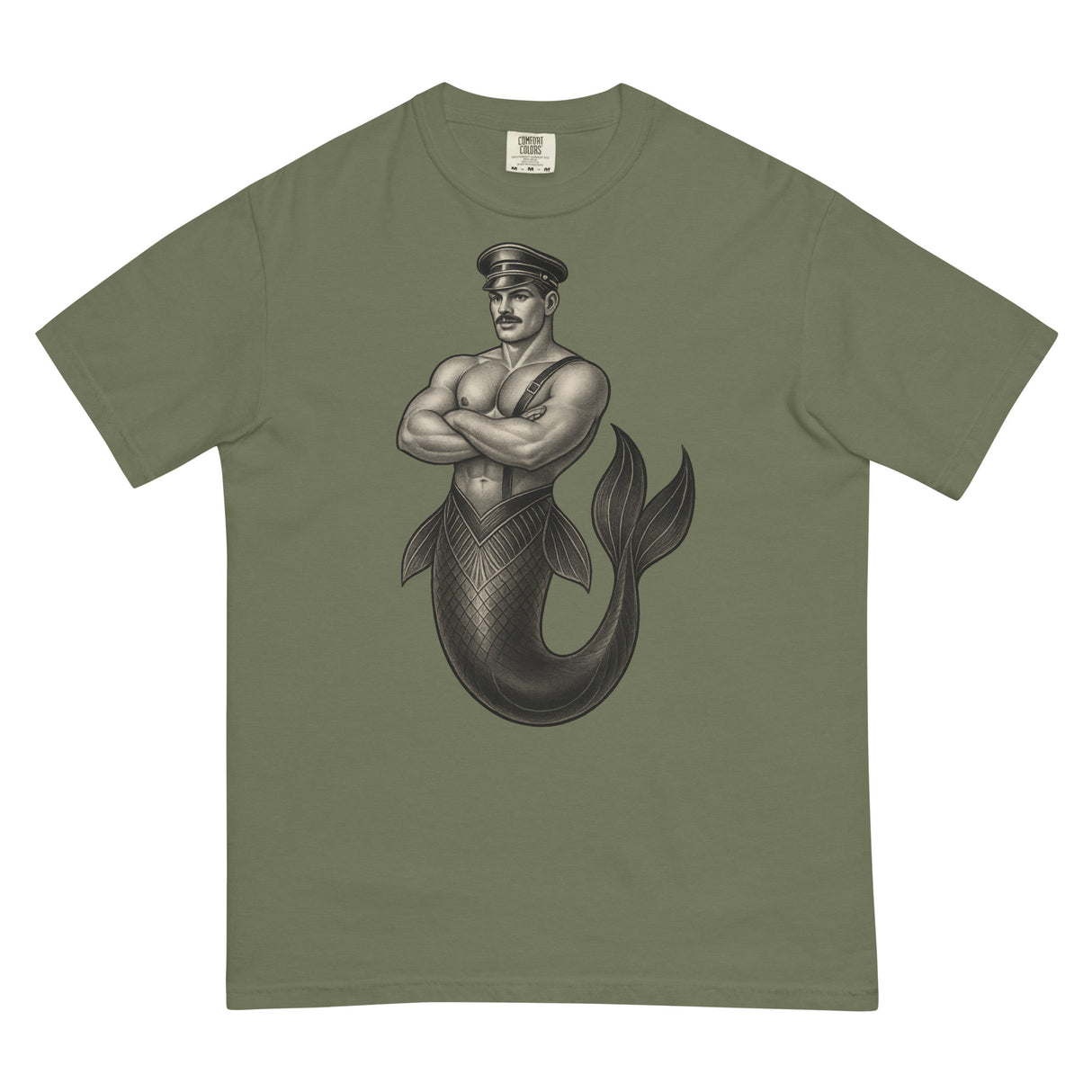 Art Deco Merman (Boxy Tee)-Boxy T-Shirt-Swish Embassy