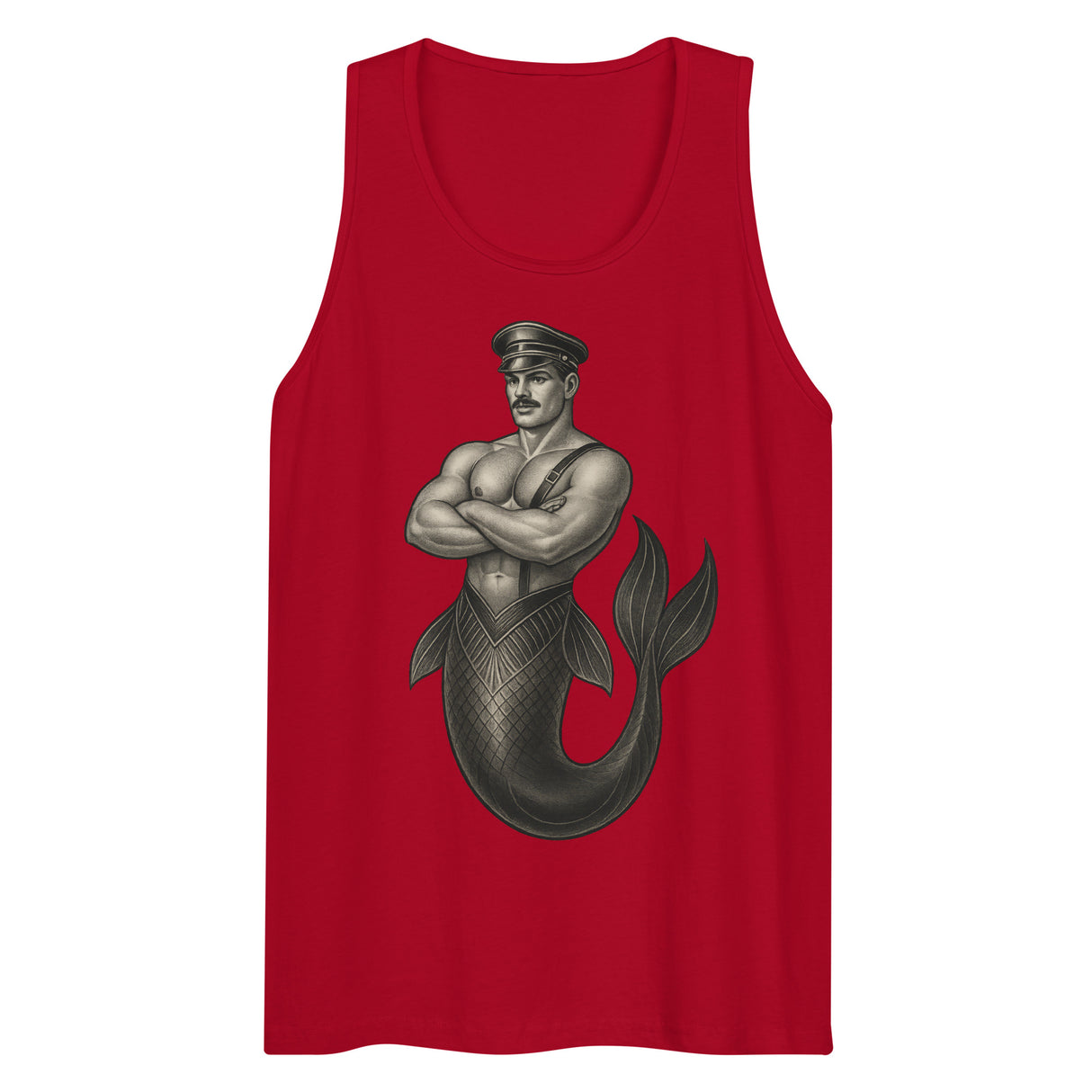 Art Deco Merman (Tank Top)-Tank Top-Swish Embassy