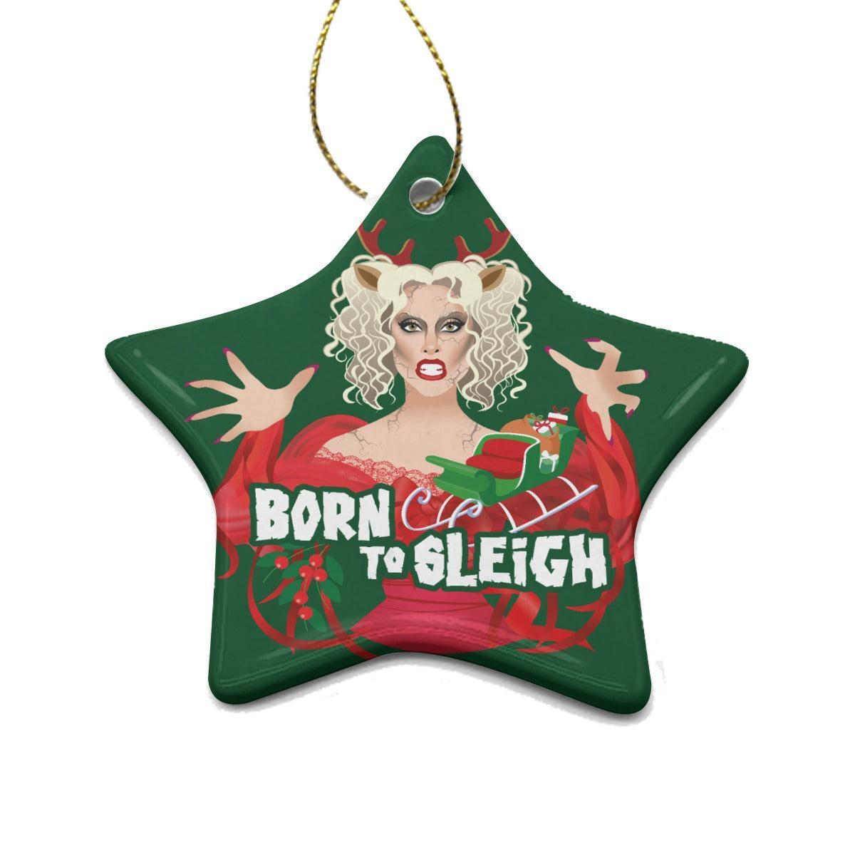 Born to Sleigh (Ceramic Holiday Keepsake)-Ceramic Holiday Keepsake-Swish Embassy