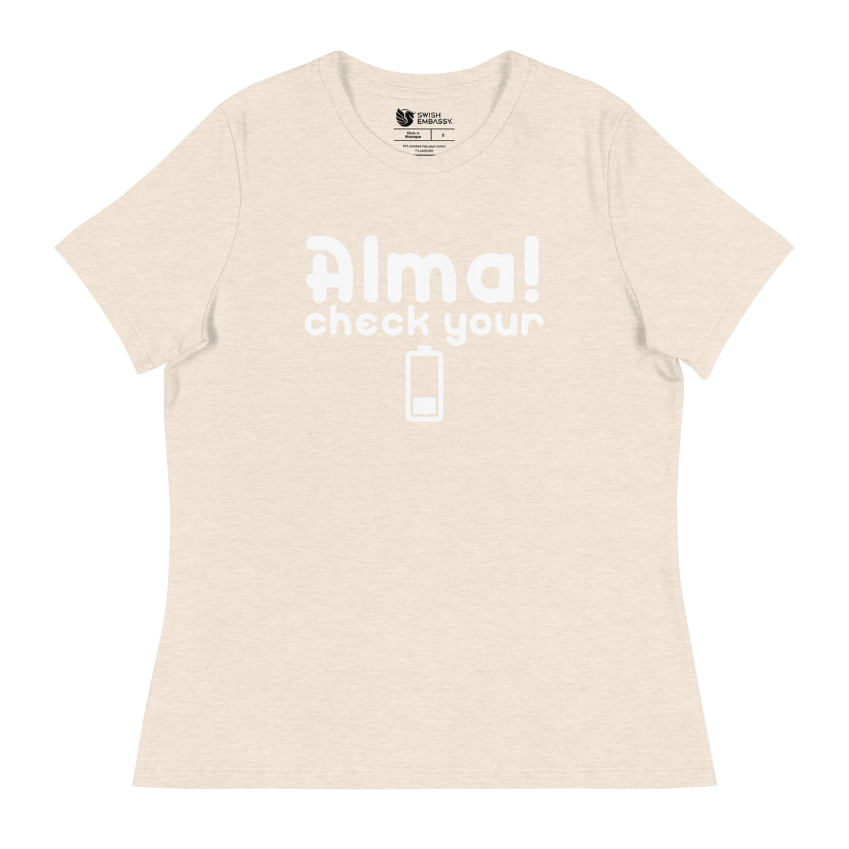 Check Your Battery (Women's Relaxed T-Shirt)-Women's T-Shirts-Swish Embassy