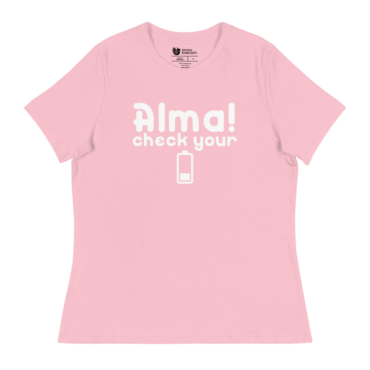 Check Your Battery (Women's Relaxed T-Shirt)-Women's T-Shirts-Swish Embassy