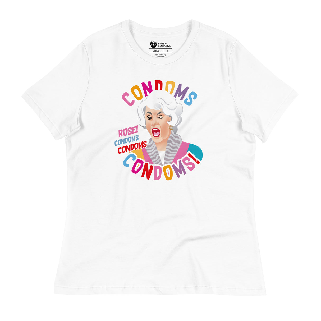 Condoms! (Women's Relaxed T-Shirt)-Women's T-Shirts-Swish Embassy