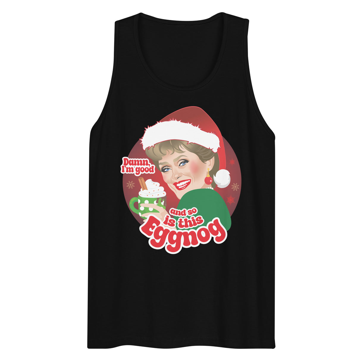 Damn Eggnog (Tank top)-Christmas Tank Tops-Swish Embassy