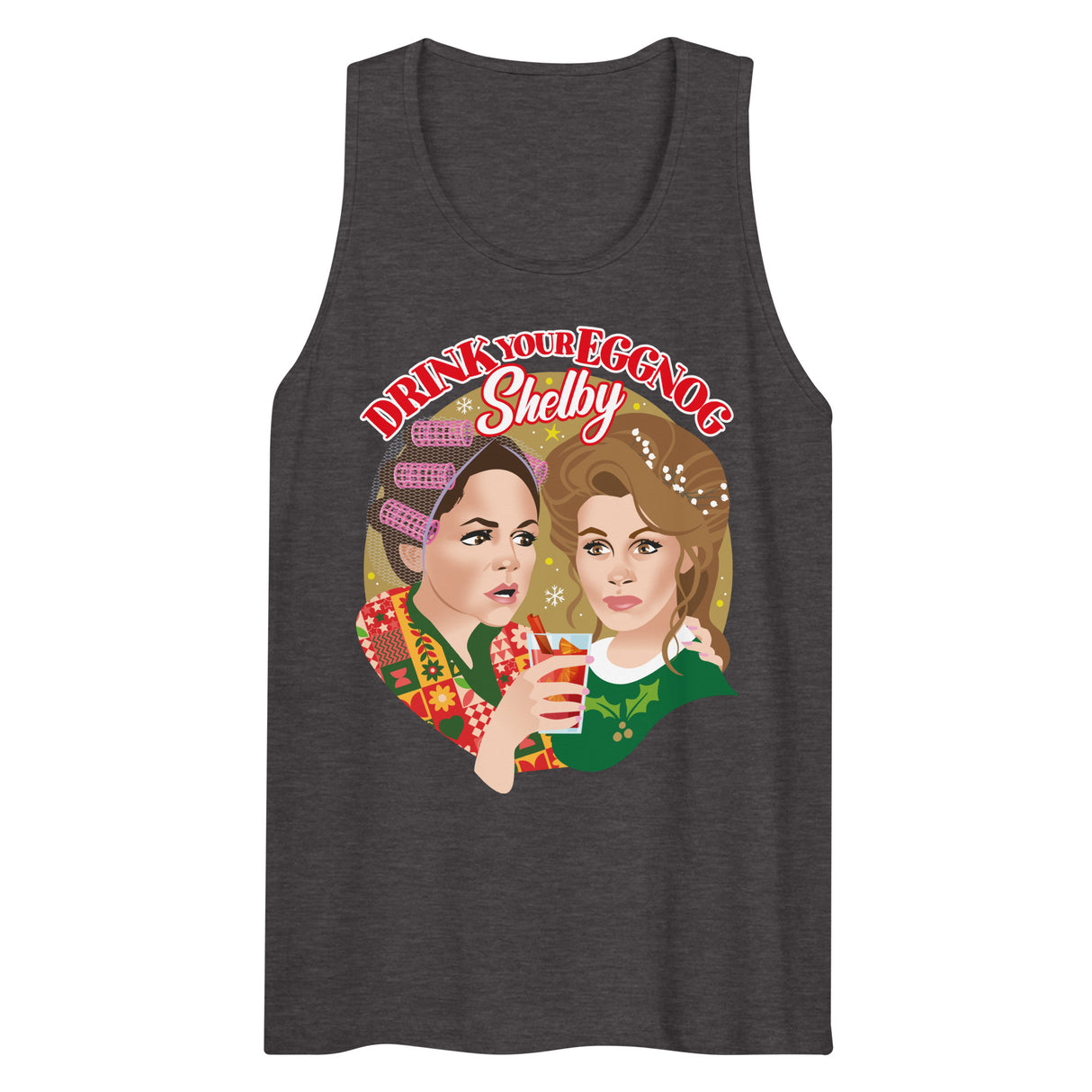 Drink Your Eggnog Shelby (Tank Top)-Christmas Tank Tops-Swish Embassy