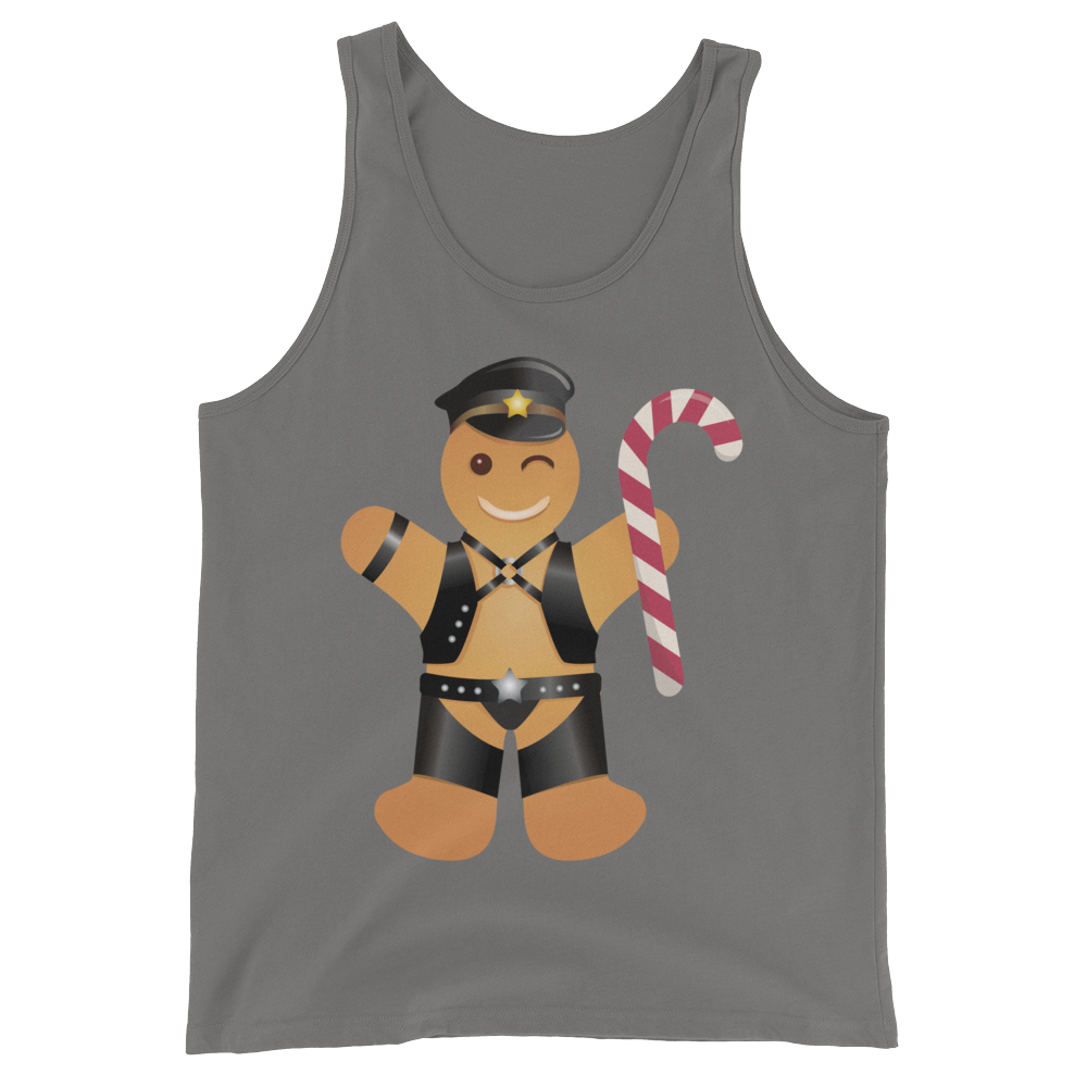 Gingerbread Leather Man (Tank Top)-Christmas Tank Tops-Swish Embassy