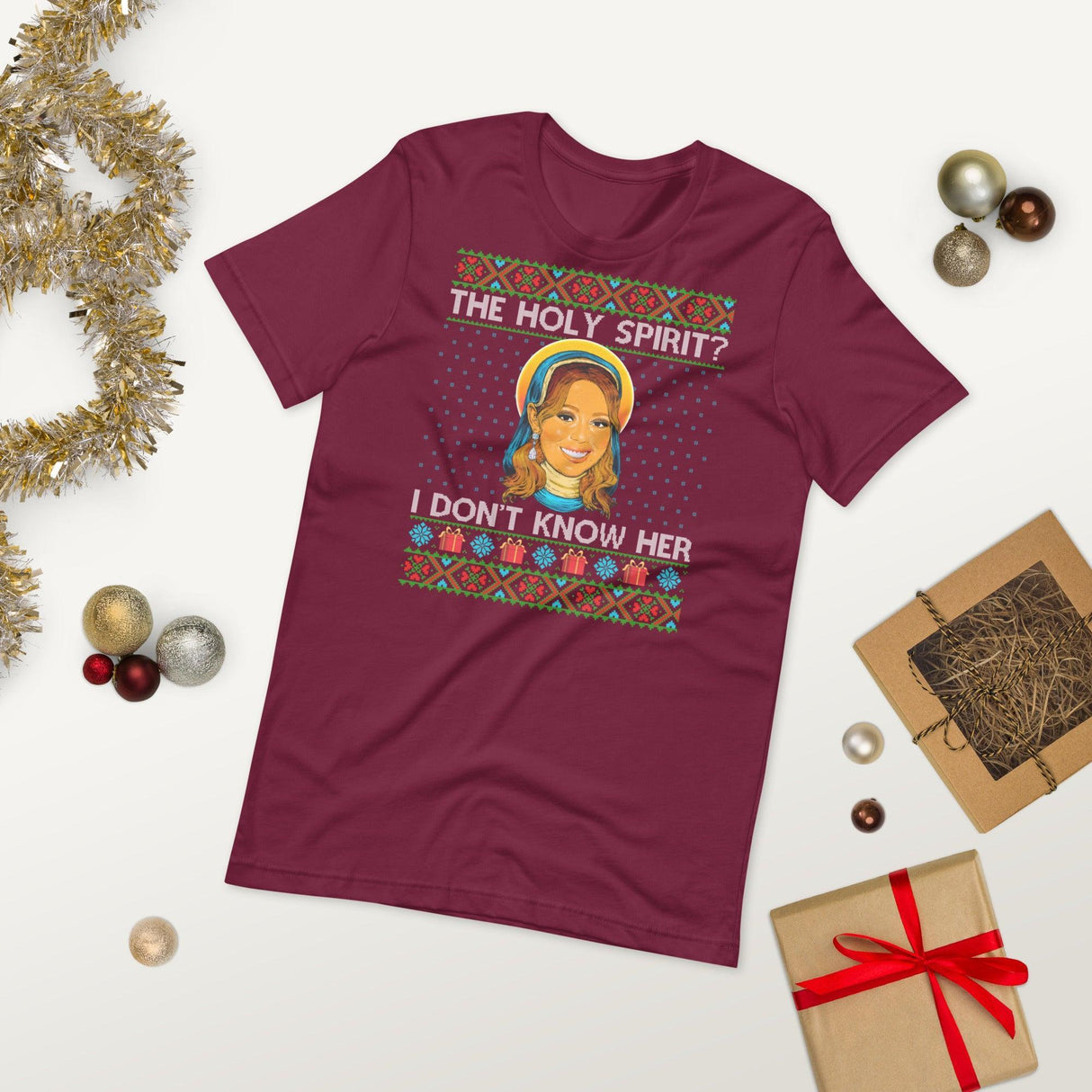 Holy Spirit? I Don't Know Her (Ugly Christmas)-Christmas T-Shirts-Swish Embassy