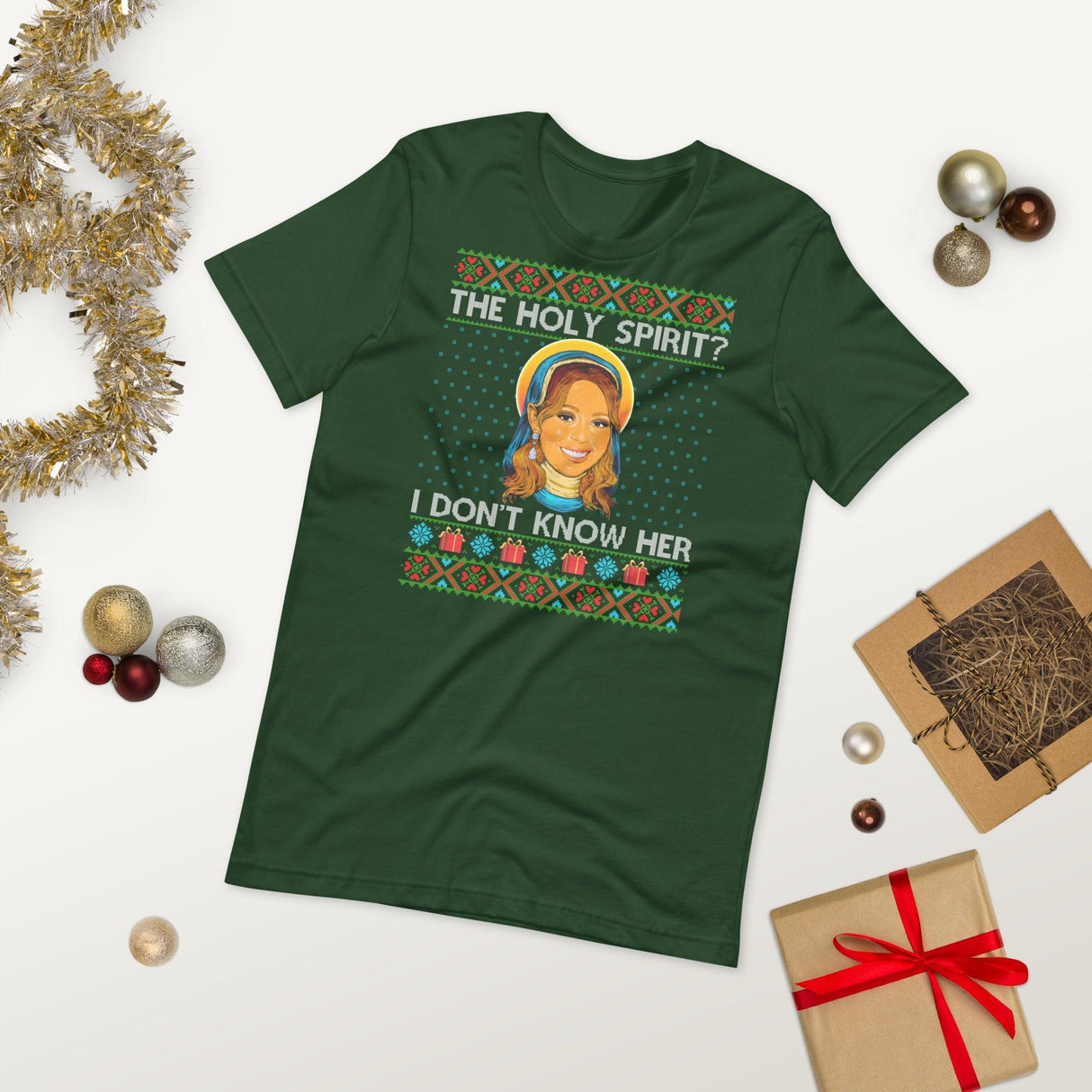 Holy Spirit? I Don't Know Her (Ugly Christmas)-Christmas T-Shirts-Swish Embassy