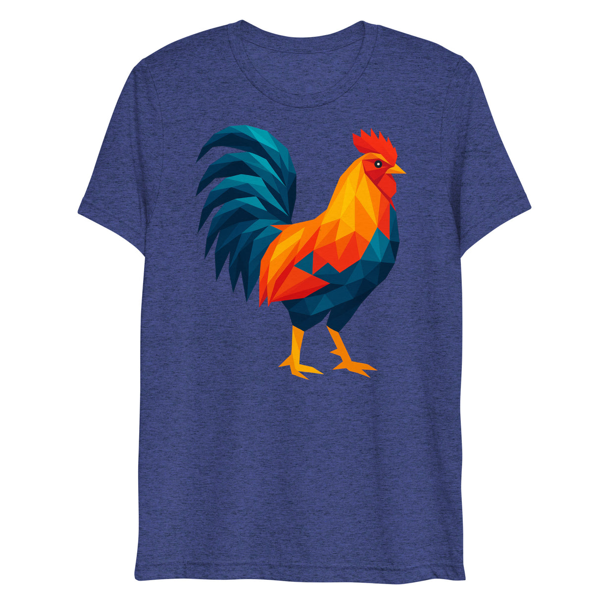 Huge Polygon Rooster (Triblend)-Triblend T-Shirt-Swish Embassy