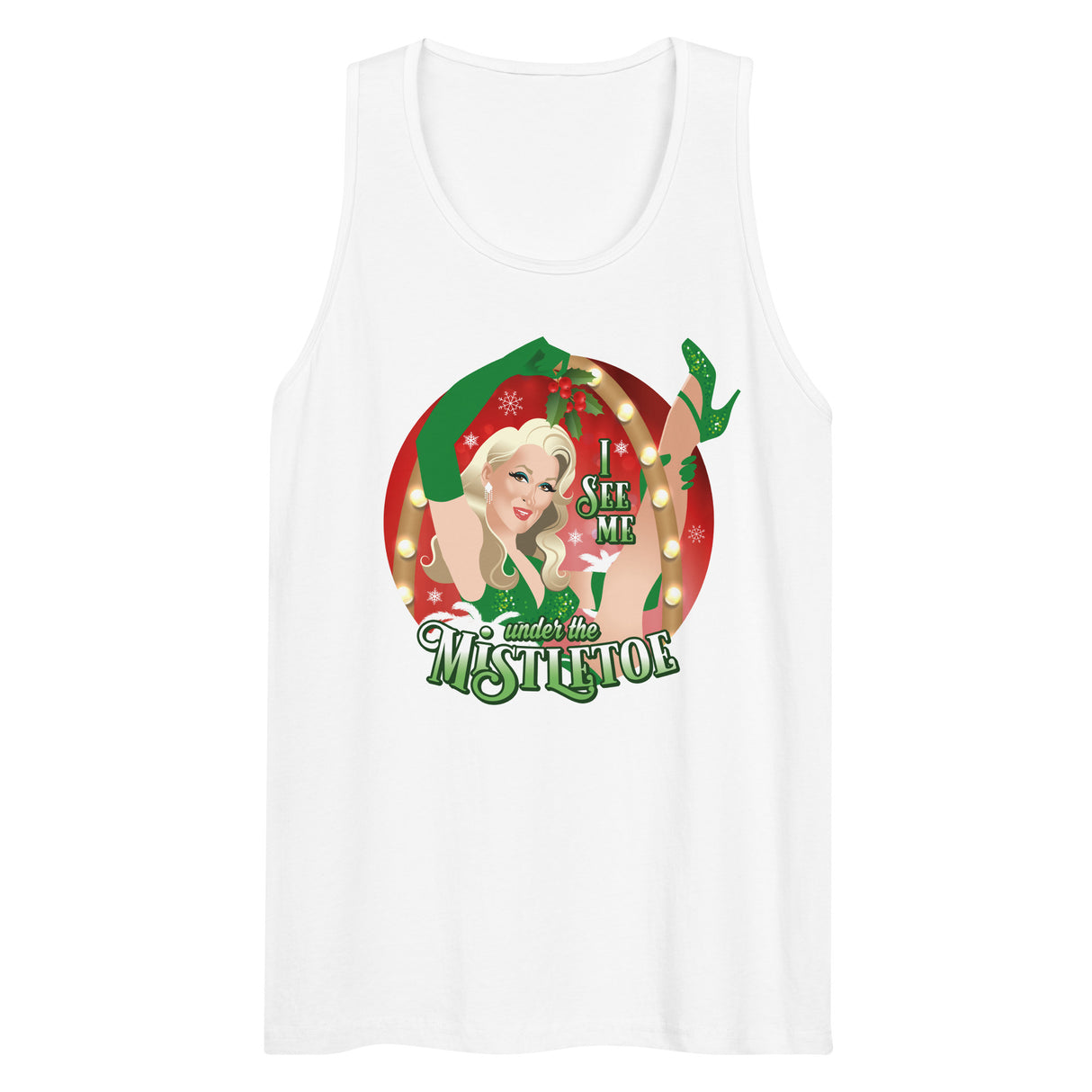 I See Me Under the Mistletoe (Tank top)-Christmas Tank Tops-Swish Embassy