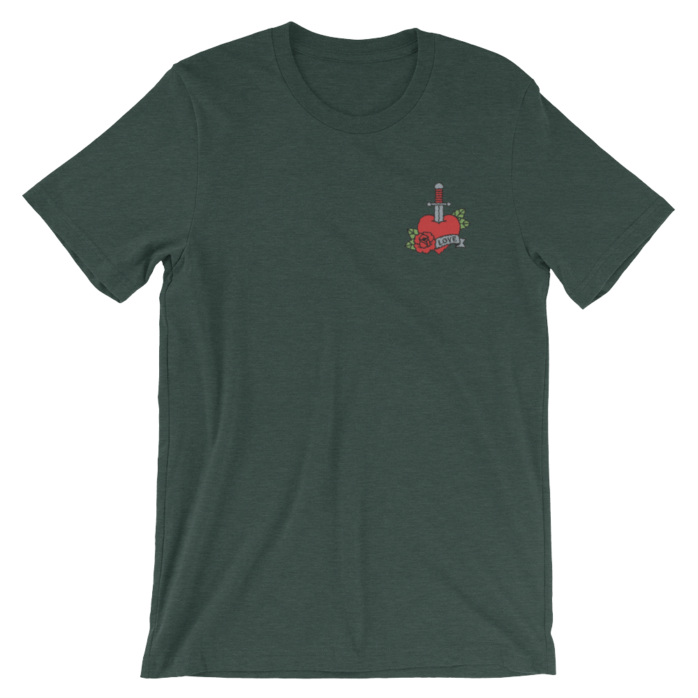 Love (Embroidered T-Shirt)-Embroidered T-Shirts-Swish Embassy