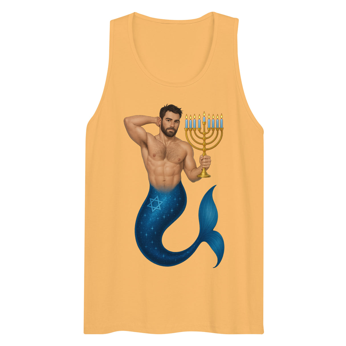 Mermenorah (Tank top)-Christmas Tank Tops-Swish Embassy