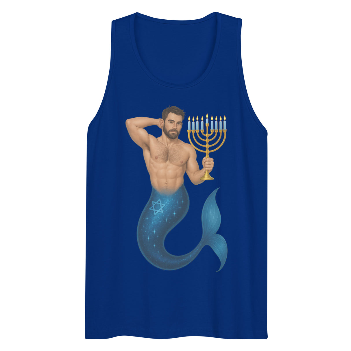 Mermenorah (Tank top)-Christmas Tank Tops-Swish Embassy