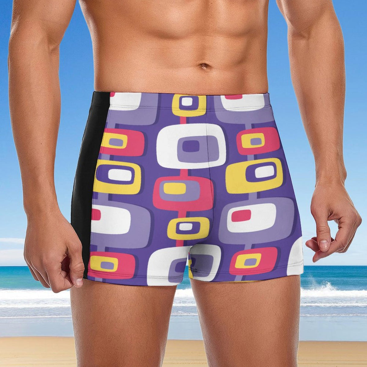 Mid-Century Purple (Square Cut Trunks)-Square Cut Trunks-Swish Embassy