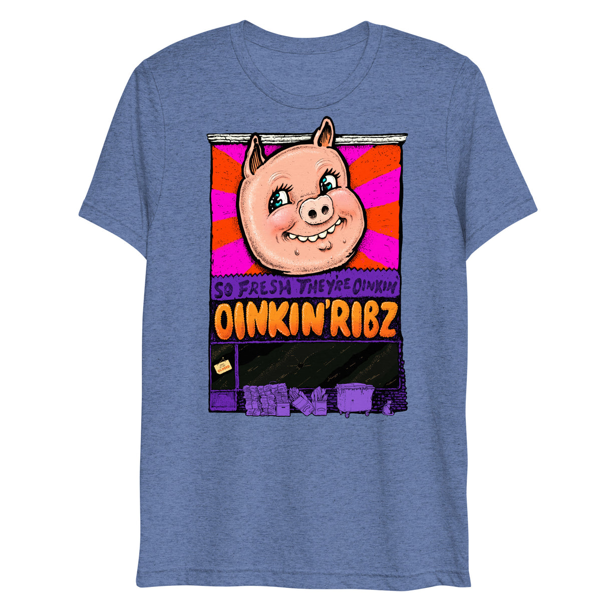 Oinkin Ribs (Triblend)-Triblend T-Shirt-Swish Embassy