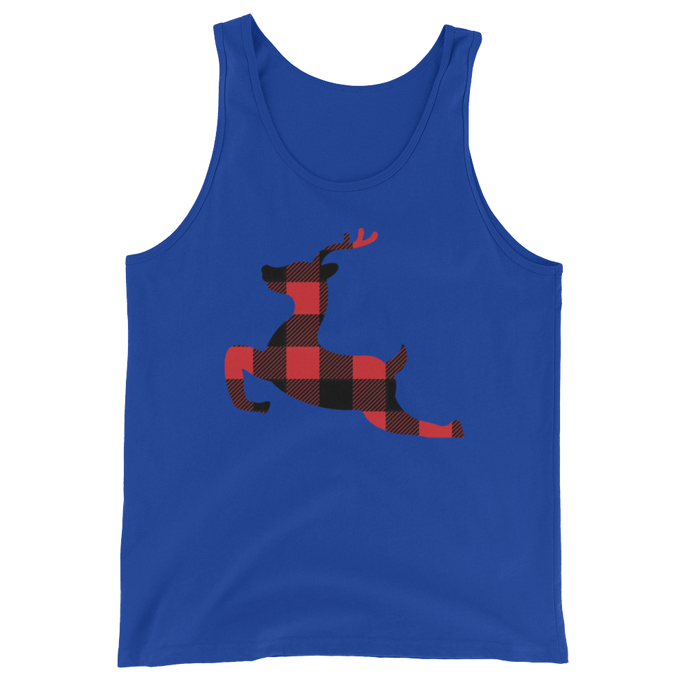 Plaid Reindeer (Tank Top)-Christmas Tank Tops-Swish Embassy