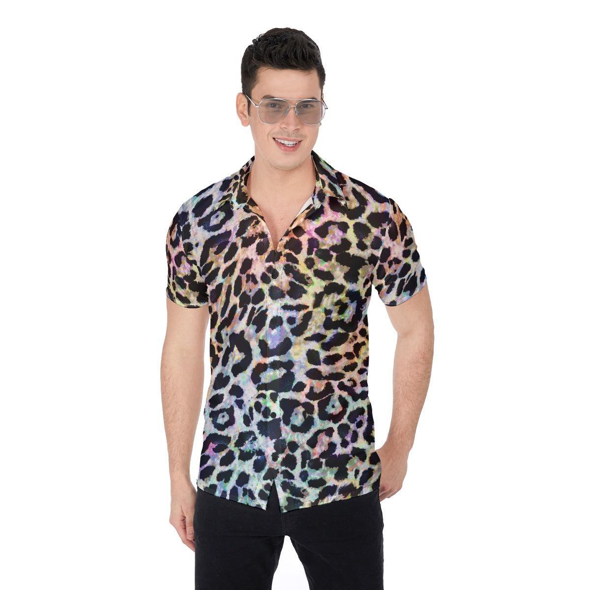 Rainbow Leopard (Button Shirt)-Button Shirt-Swish Embassy