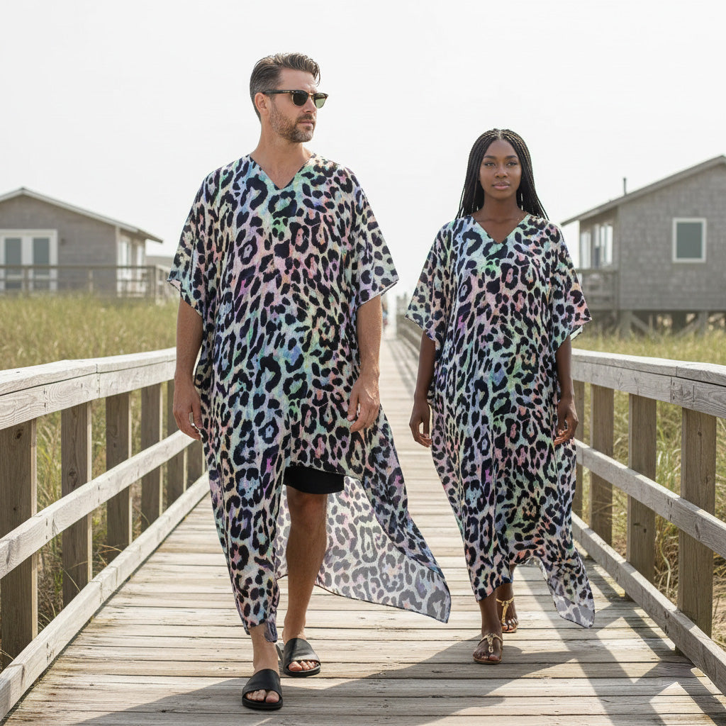 Rainbow Leopard (Kaftan)-Kaftan-Swish Embassy