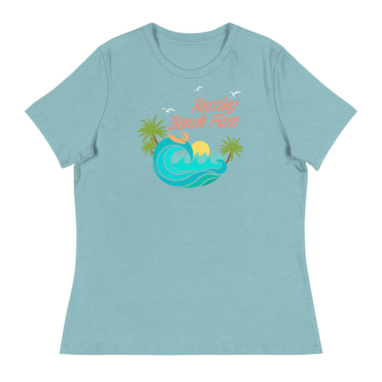 Resting Beach Face (Women's Relaxed T-Shirt)-Women's T-Shirts-Swish Embassy