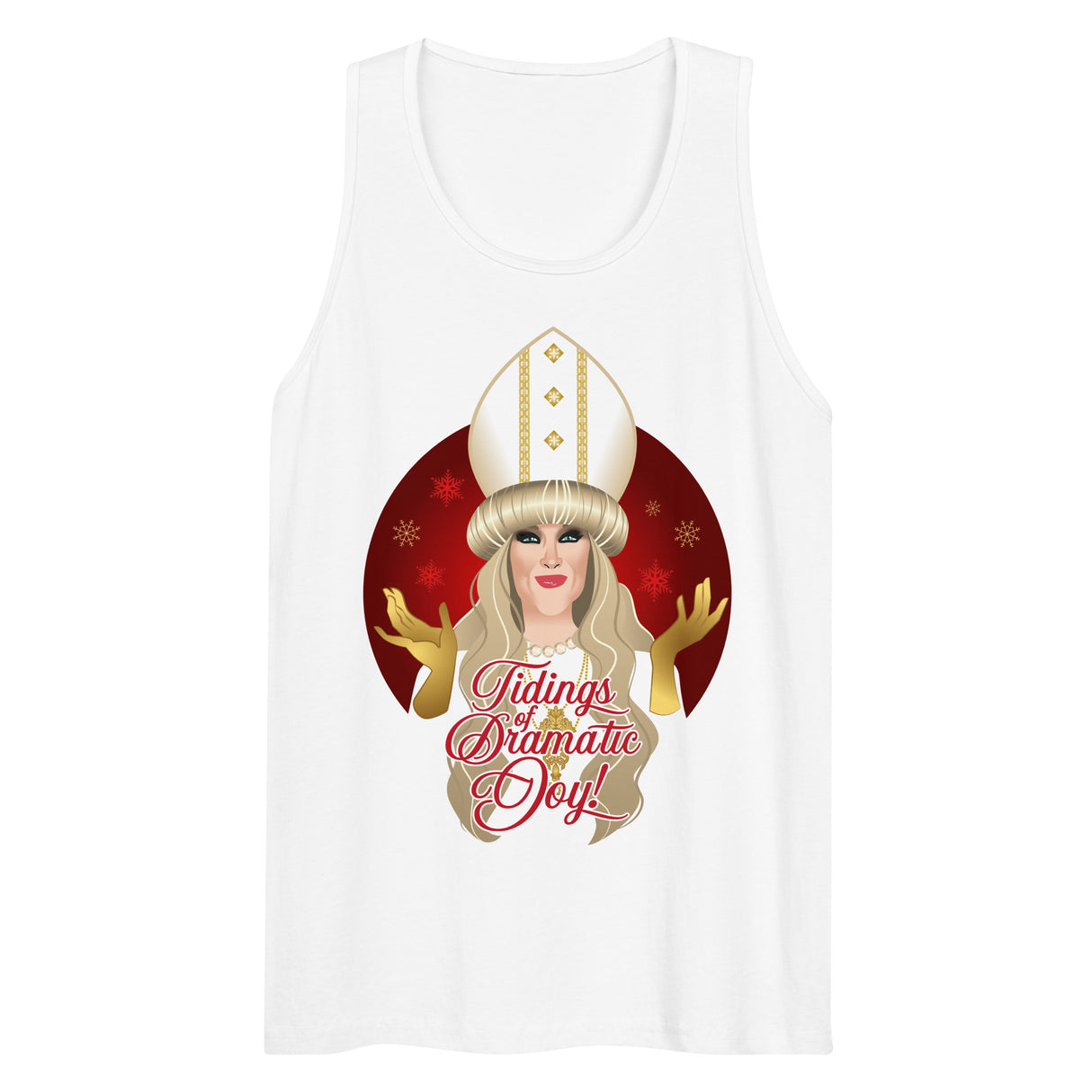 Tidings of Dramatic Joy (Tank top)-Christmas Tank Tops-Swish Embassy