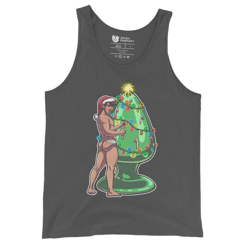 Trim the Rear (Tank Top)-Christmas Tank Tops-Swish Embassy