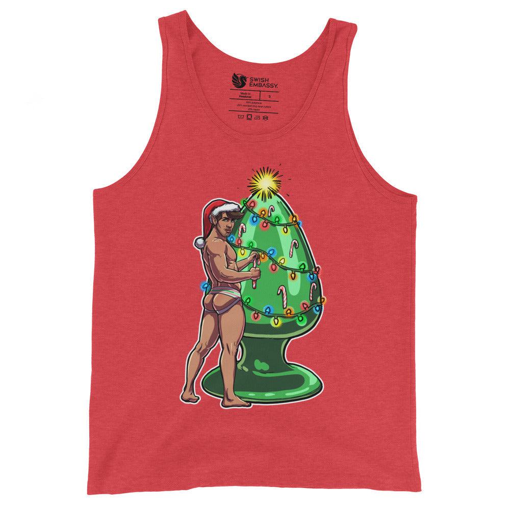 Trim the Rear (Tank Top)-Christmas Tank Tops-Swish Embassy