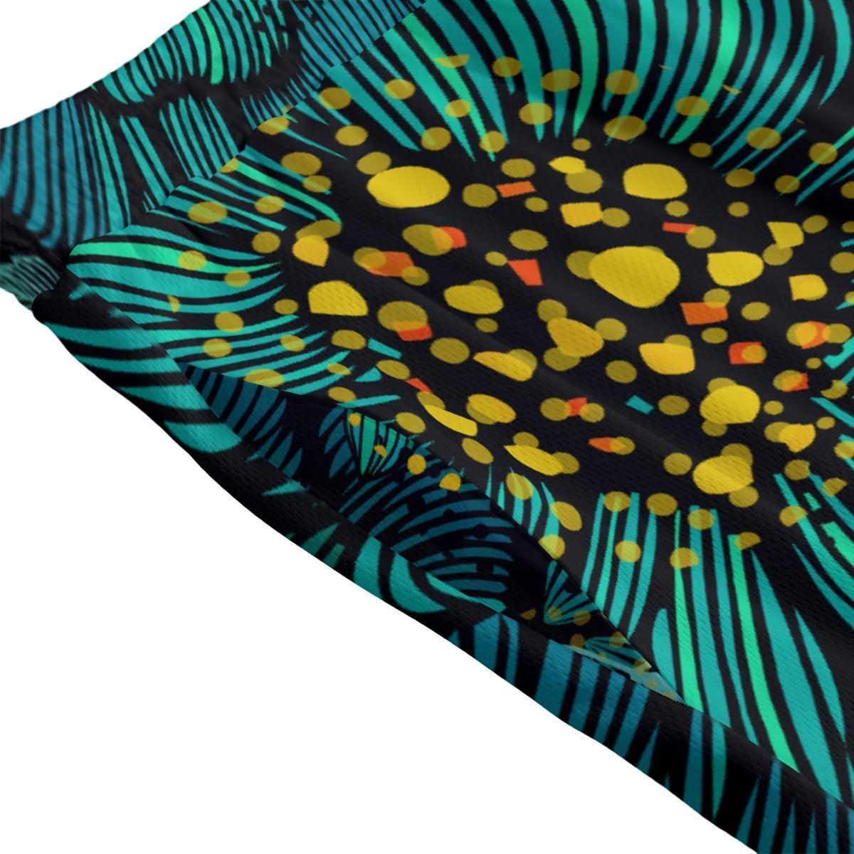 Turquoise Florals (Shorts)-Shorts-Swish Embassy