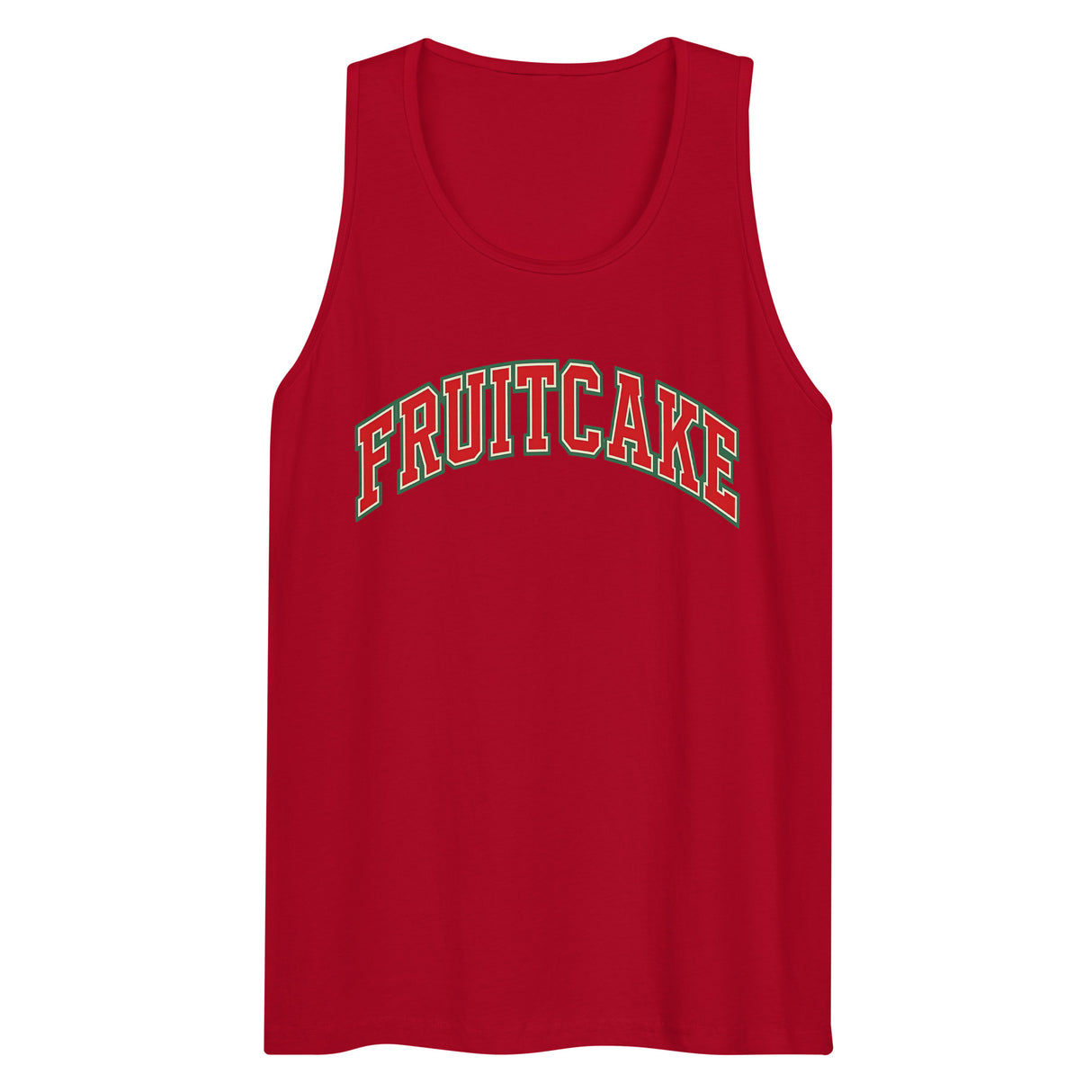 Varsity Fruitcake (Tank top)-Christmas Tank Tops-Swish Embassy