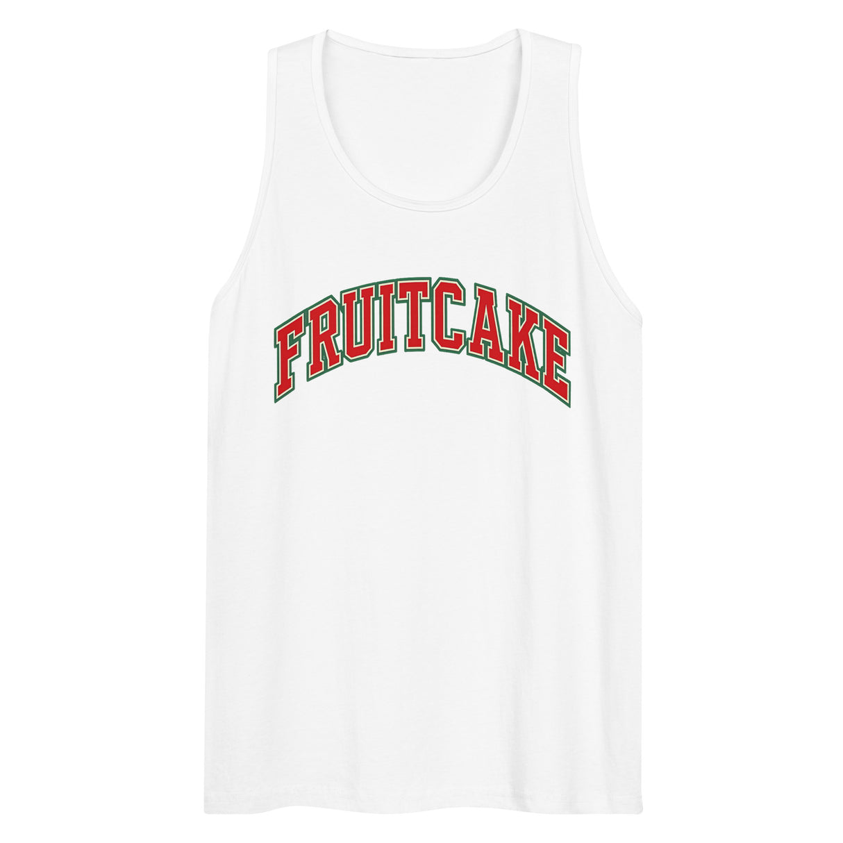 Varsity Fruitcake (Tank top)-Christmas Tank Tops-Swish Embassy