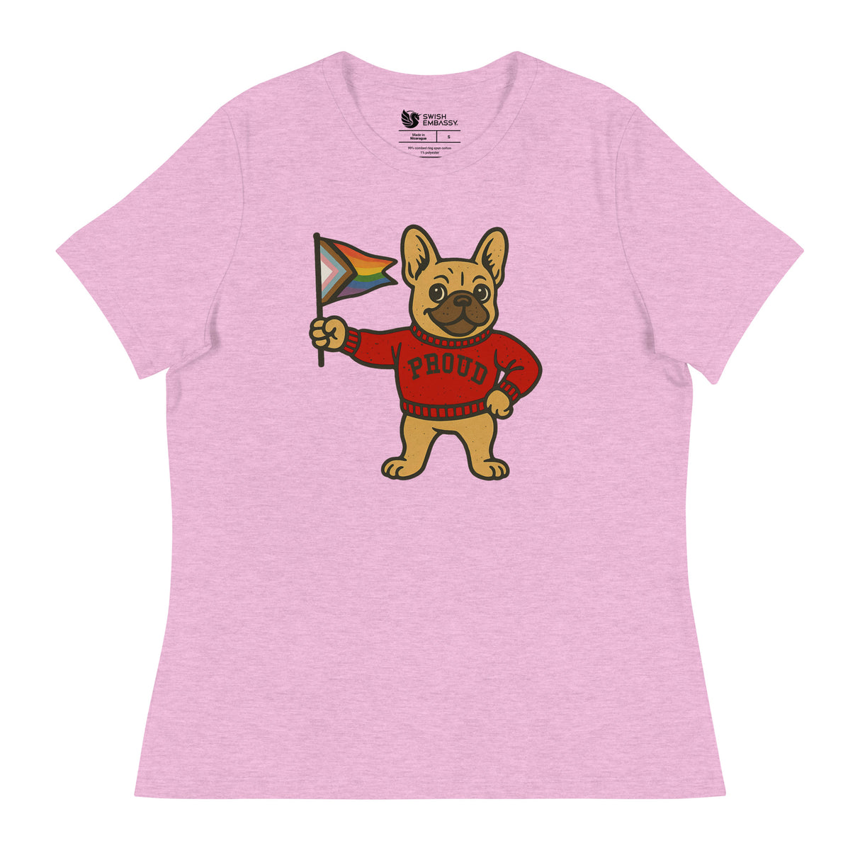 Varsity Pride Puppy (Women's Relaxed T-Shirt)-Women's T-Shirts-Swish Embassy