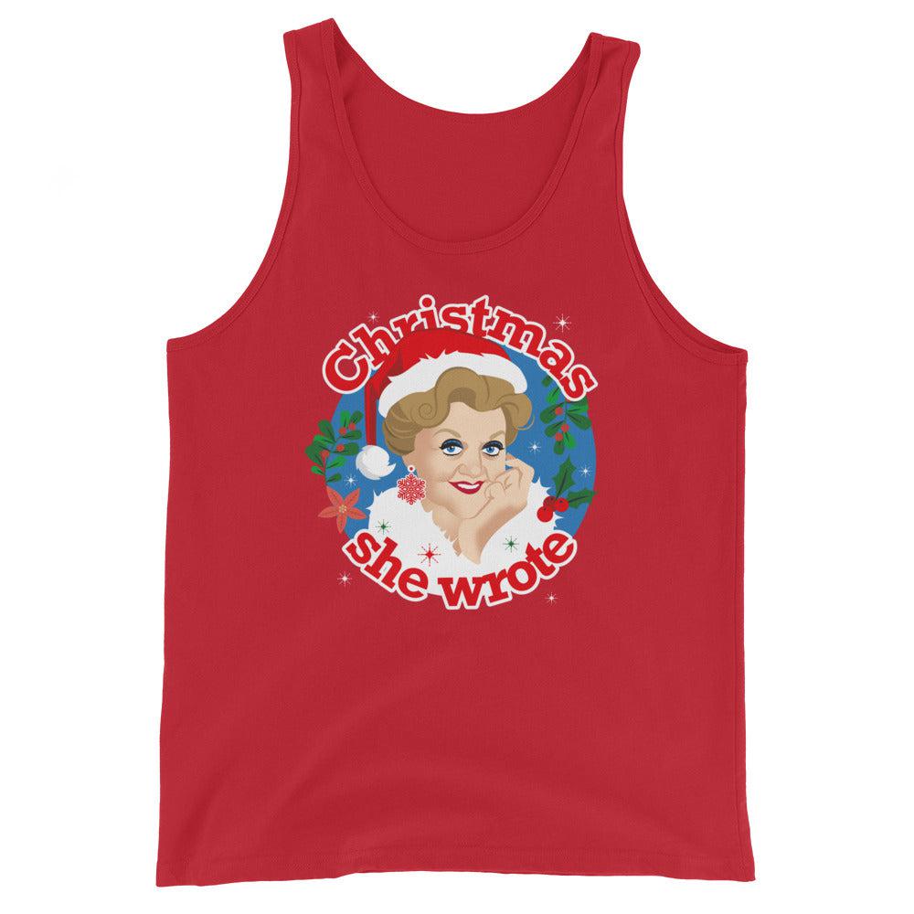 Xmas She Wrote (Tank Top)-Christmas Tank Tops-Swish Embassy