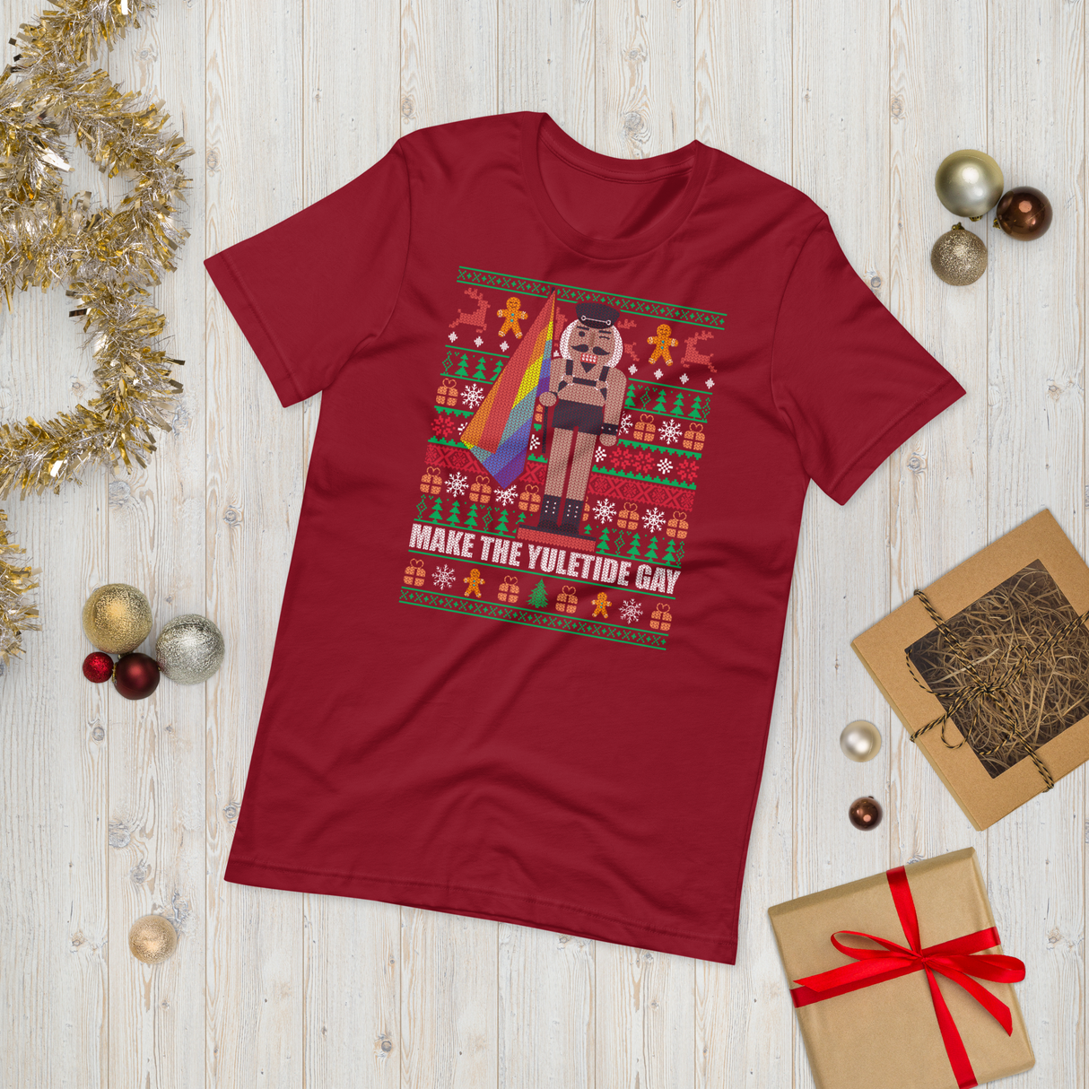 Yuletide Gay (Ugly Christmas)-Christmas T-Shirts-Swish Embassy