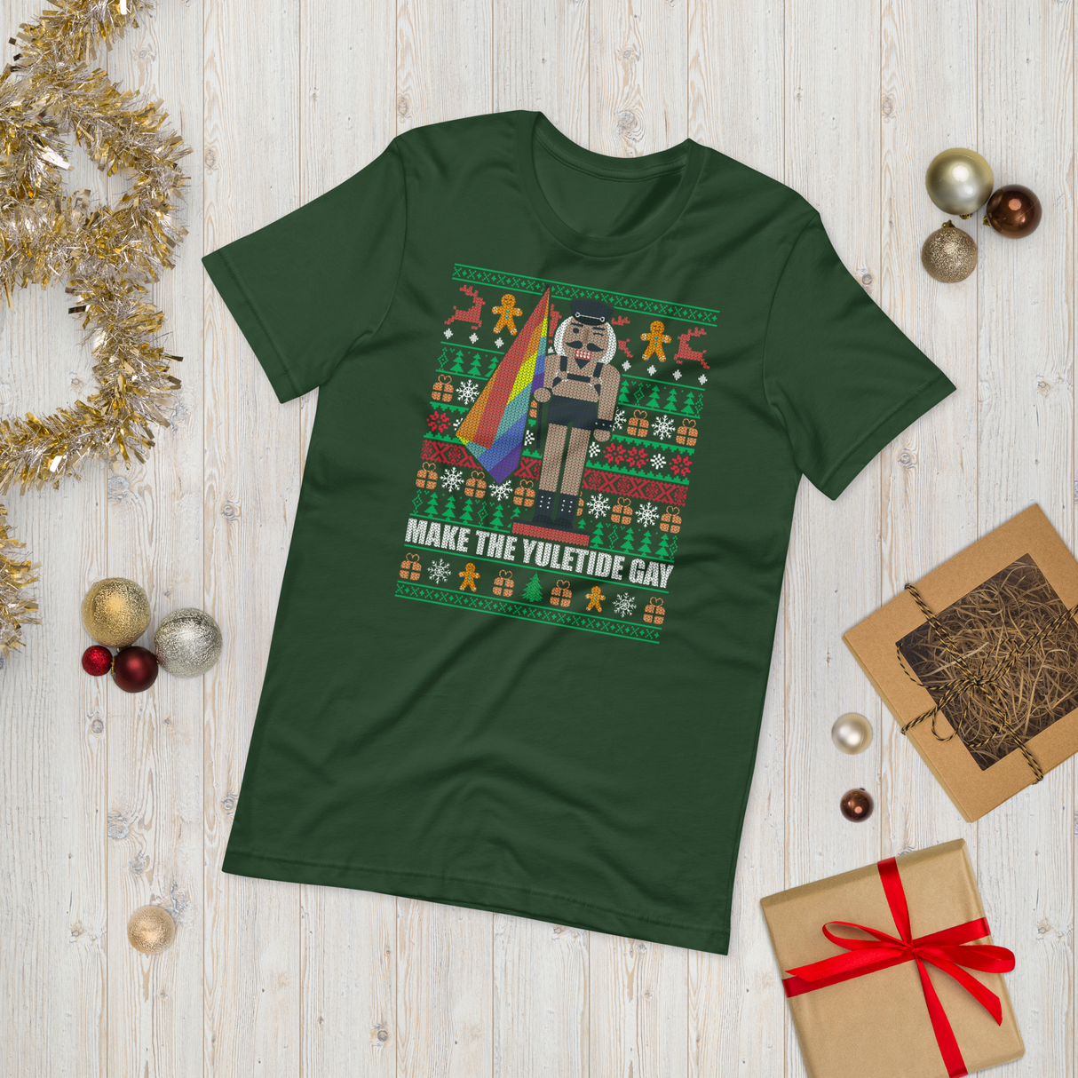 Yuletide Gay (Ugly Christmas)-T-Shirts-Swish Embassy
