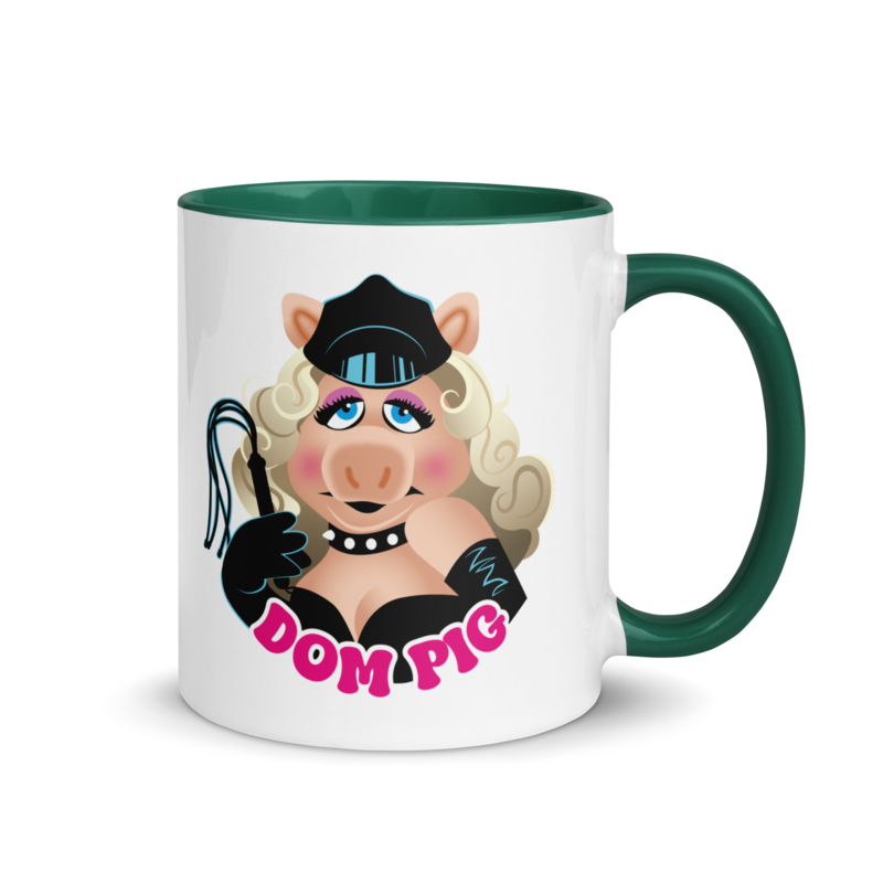Dom Pig (Mug) - Dark Green