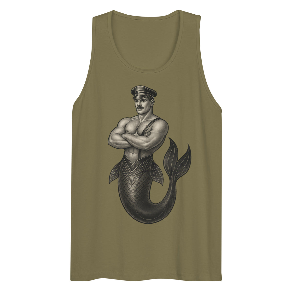 Art Deco Merman (Tank Top)-Tank Top-Swish Embassy