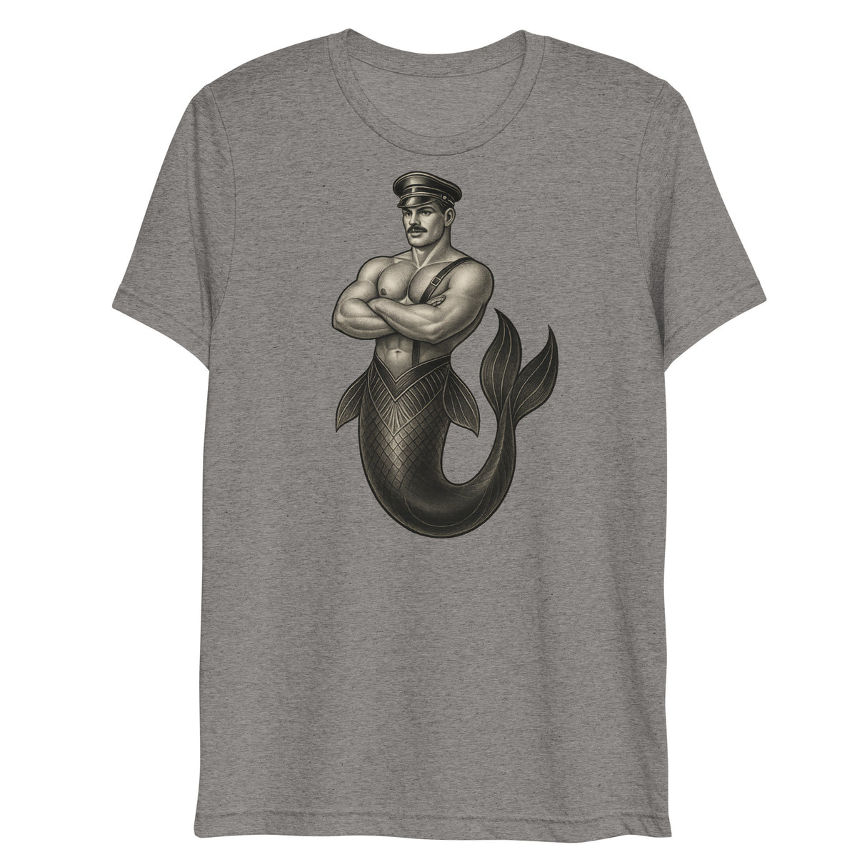Art Deco Merman (Triblend)-Triblend T-Shirt-Swish Embassy