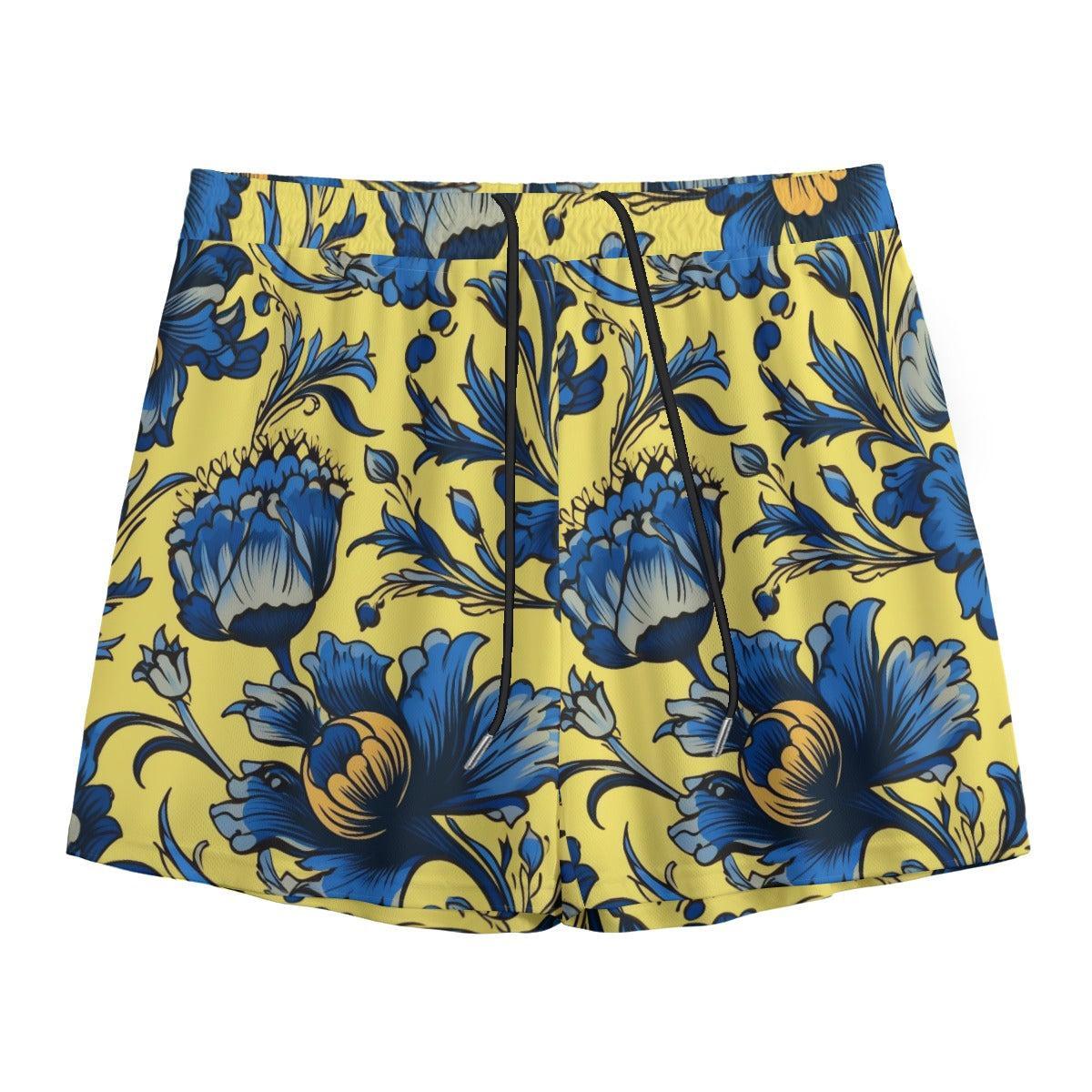 Azure Bloomscape (Shorts)-Shorts-Swish Embassy