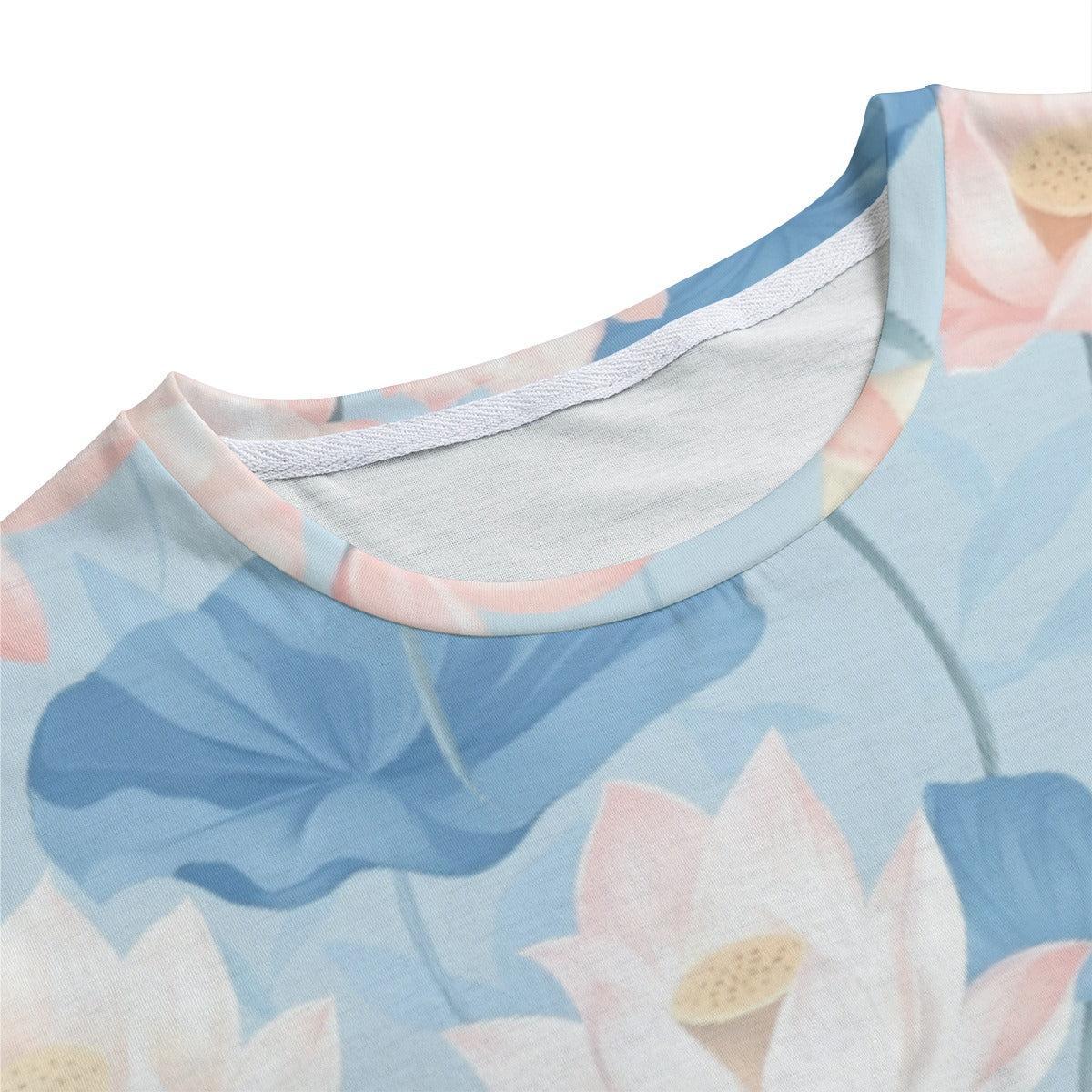 Blue Lotus (Allover T-Shirt)-Allover T-Shirt-Swish Embassy