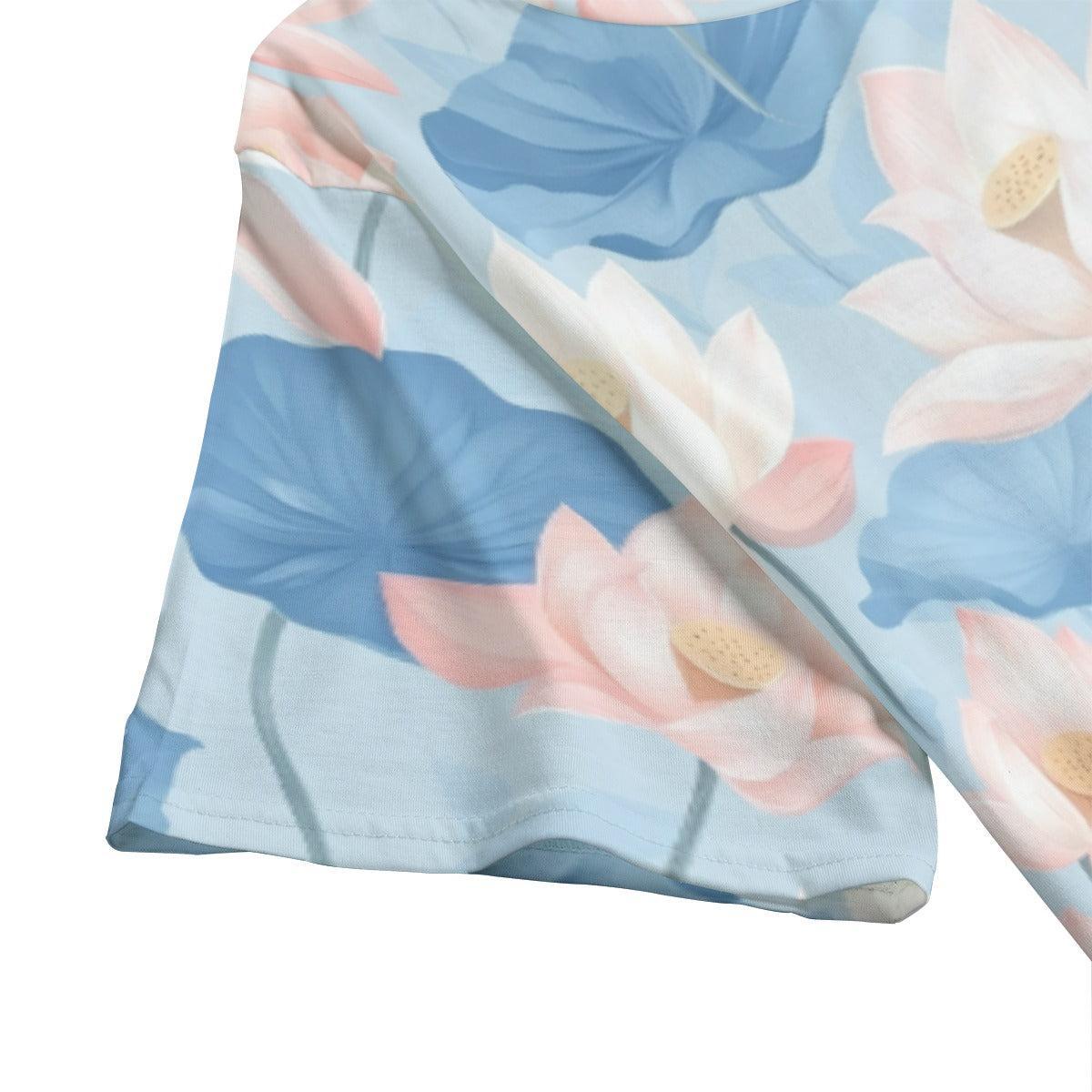 Blue Lotus (Allover T-Shirt)-Allover T-Shirt-Swish Embassy