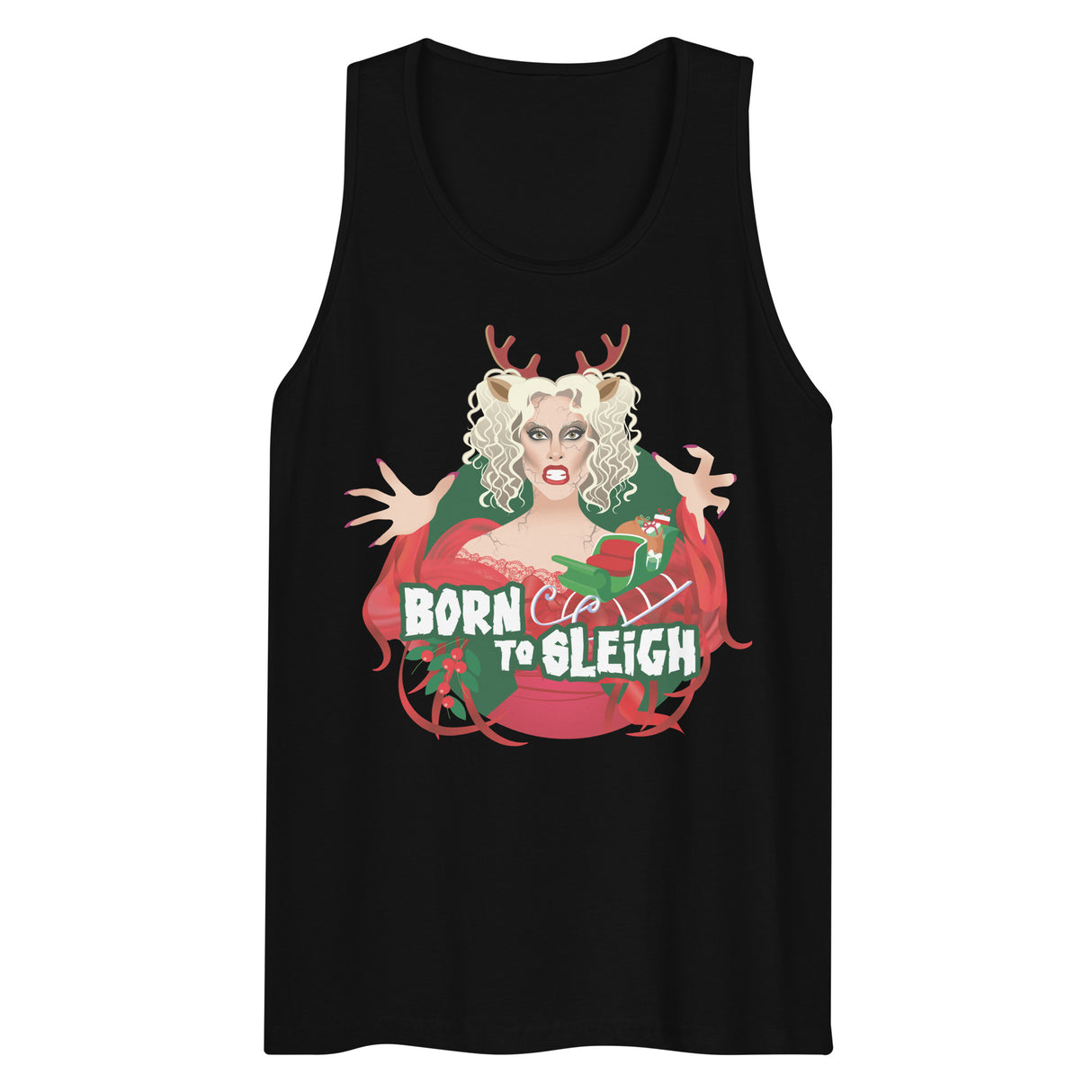 Born to Sleigh (Tank top)-Christmas Tank Tops-Swish Embassy