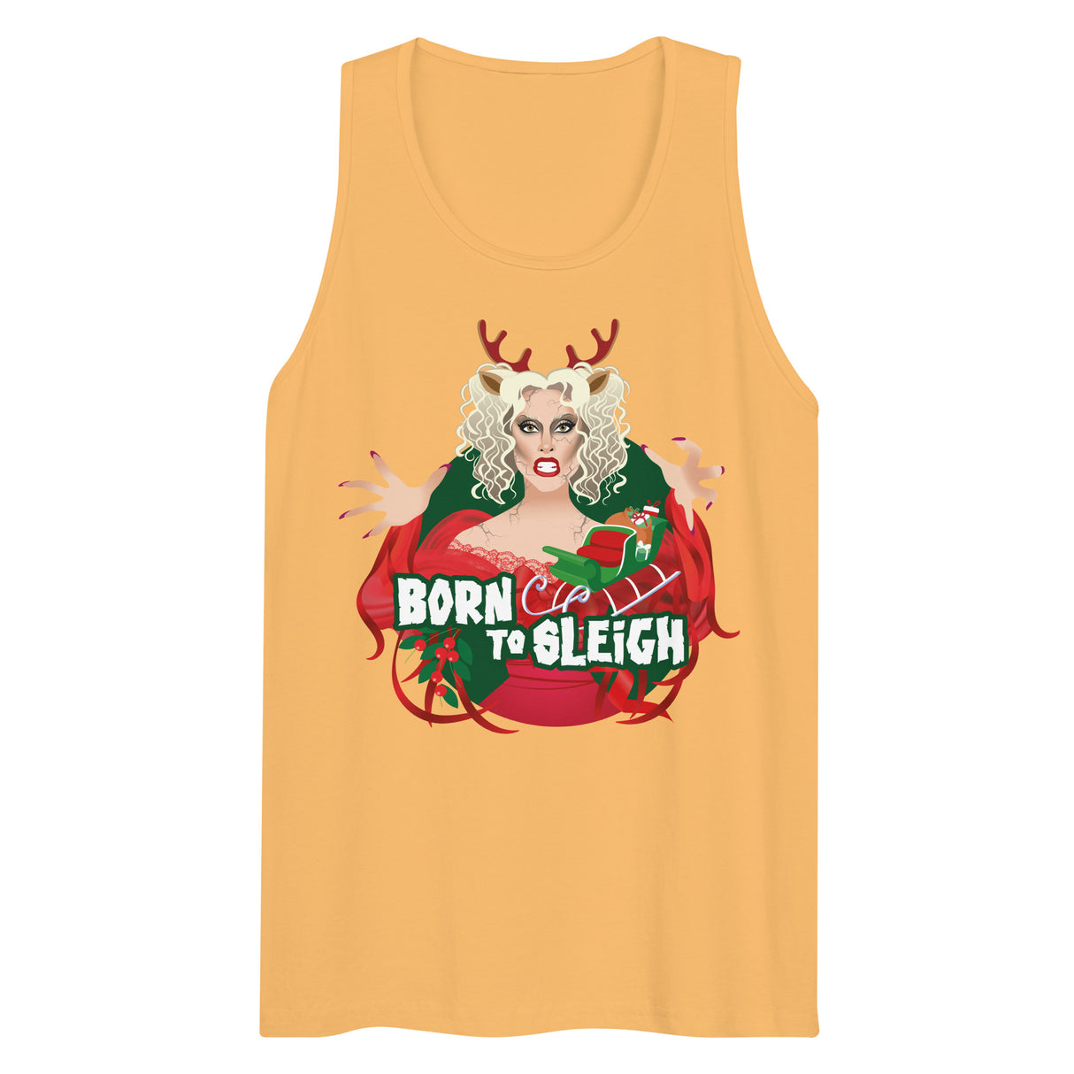 Born to Sleigh (Tank top)-Christmas Tank Tops-Swish Embassy