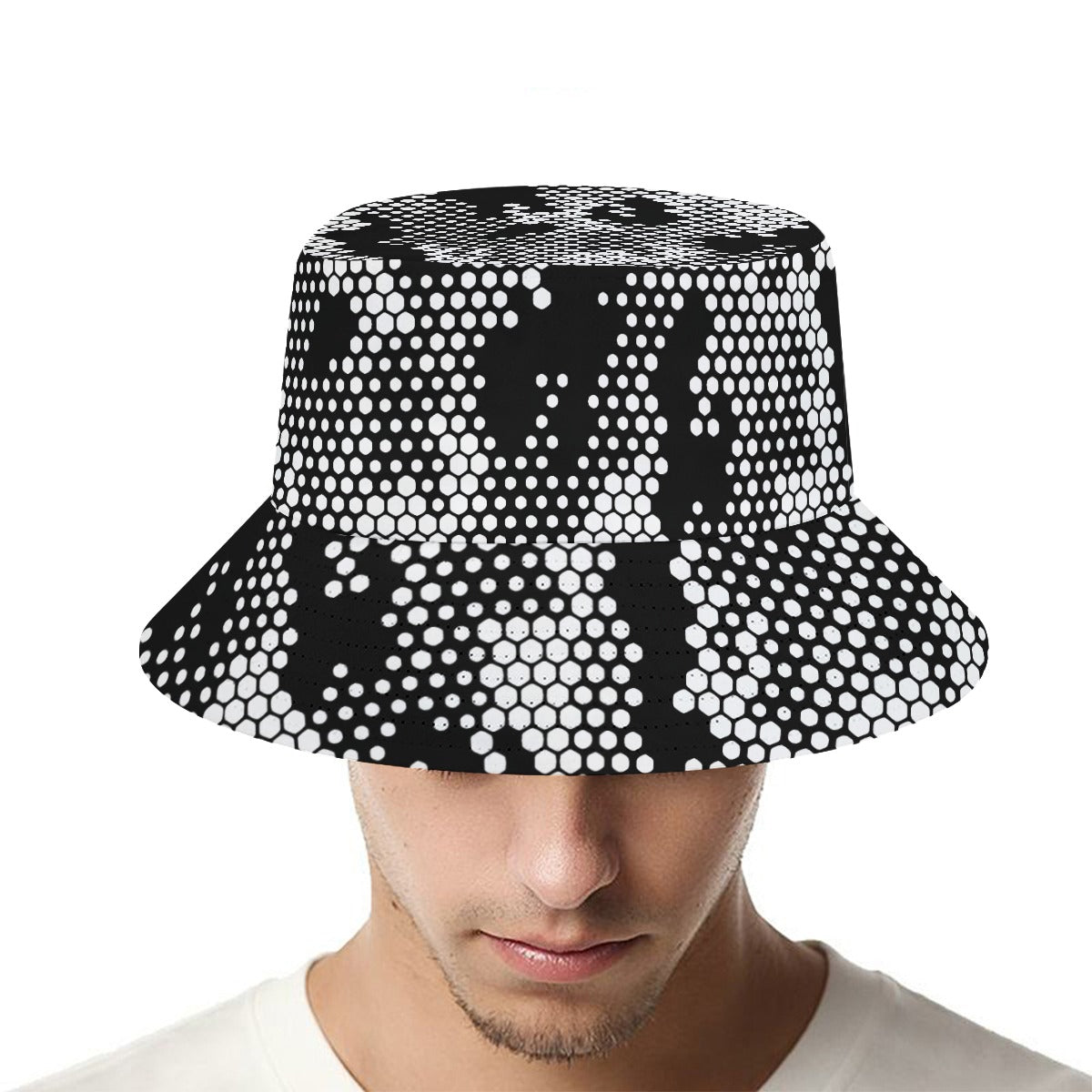 Halftone Camo (Allover Bucket Hat)-Allover Bucket Hat-Swish Embassy