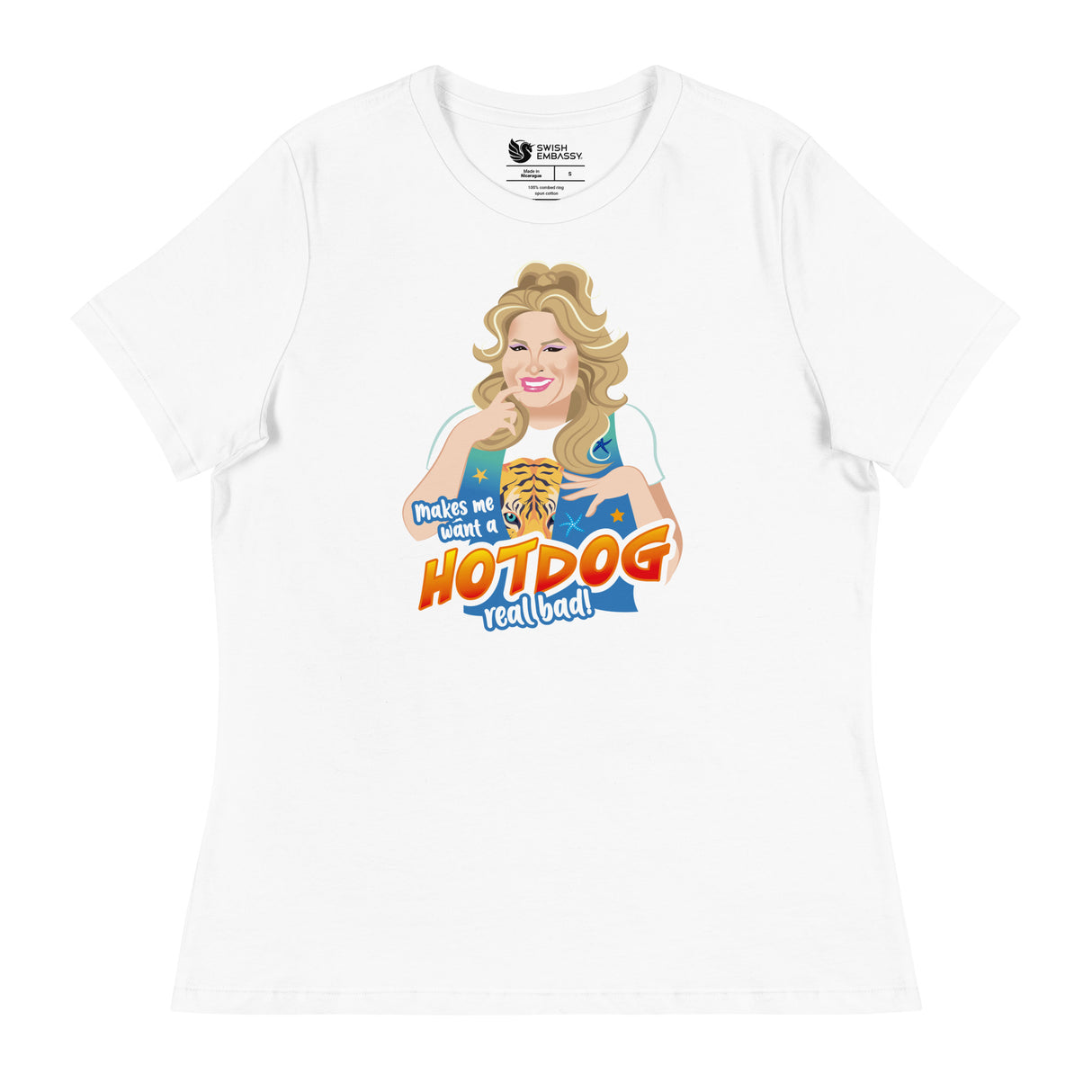 Hot Dog (Women's Relaxed T-Shirt)-Women's T-Shirts-Swish Embassy