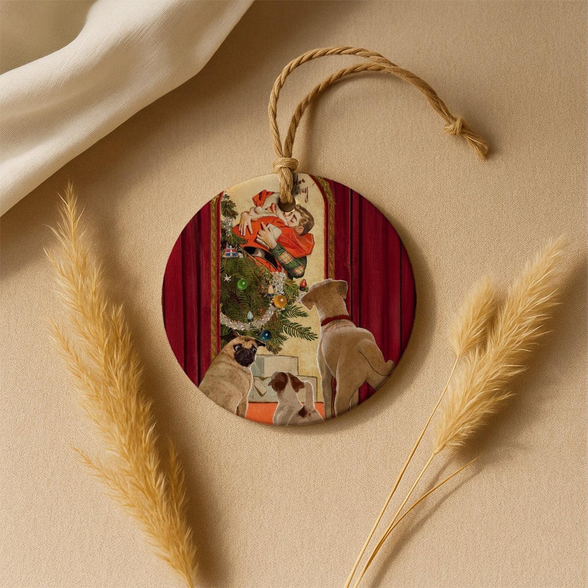 I Saw Daddy Kissing Santa Claus (Ceramic Holiday Keepsake)-Ceramic Holiday Keepsake-Swish Embassy