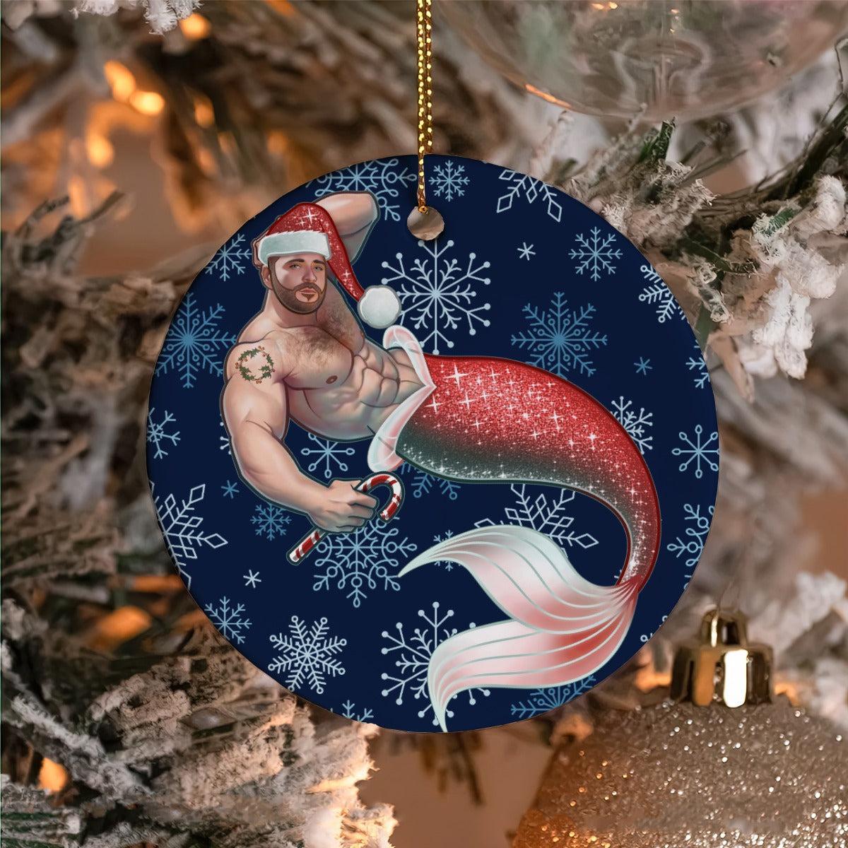 Merman Christmas (Ceramic Holiday Keepsake)-Ceramic Holiday Keepsake-Swish Embassy