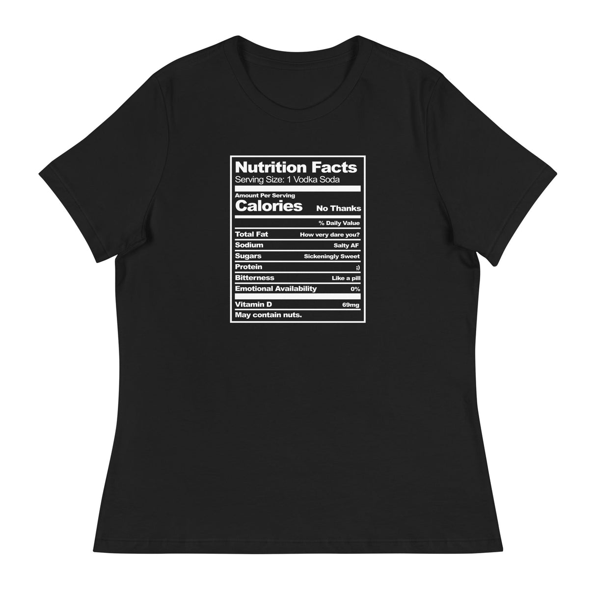 Nutritional Facts (Women's Relaxed T-Shirt)-Women's T-Shirts-Swish Embassy