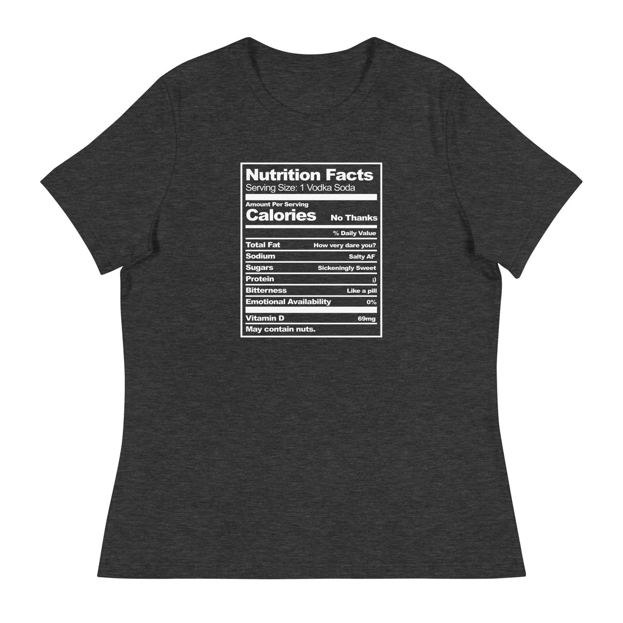 Nutritional Facts (Women's Relaxed T-Shirt)-Women's T-Shirts-Swish Embassy