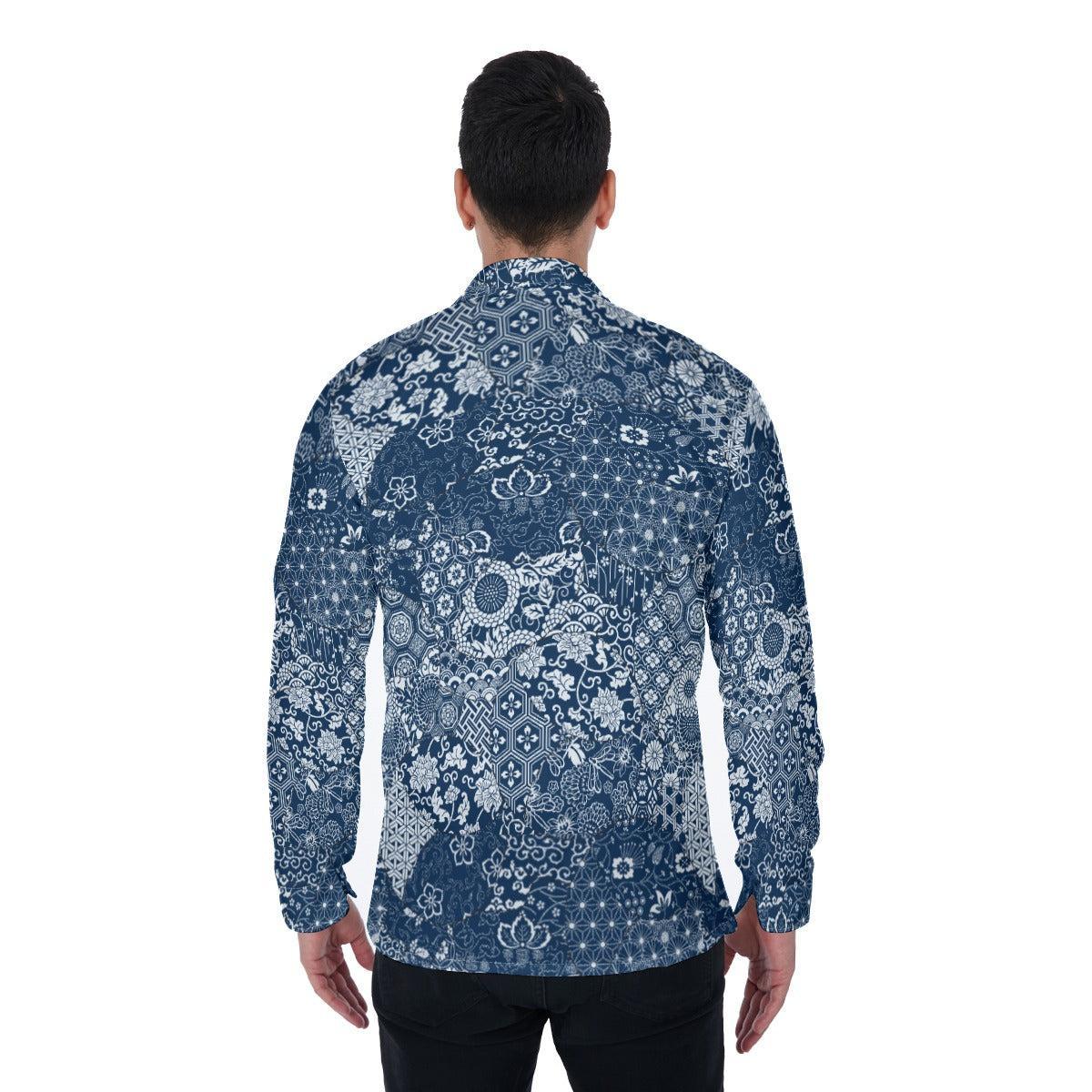 Patchwork Zen (Long Sleeve Button Shirt)-Long Sleeve Button Shirts-Swish Embassy