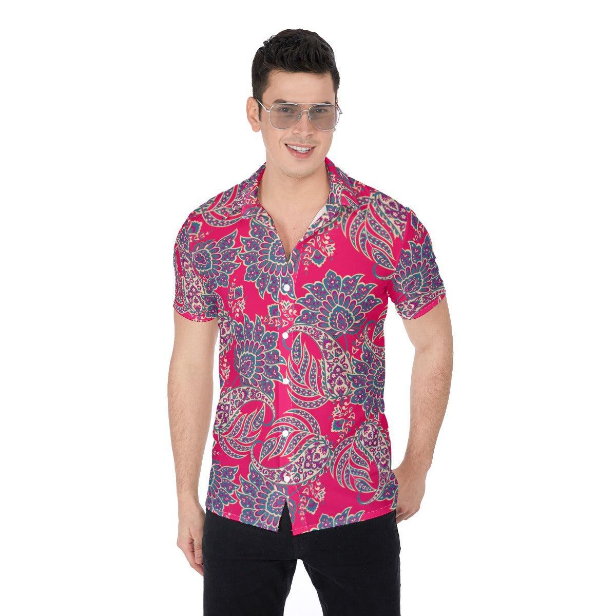 Pink Paisley Club (Button Shirt)-Button Shirt-Swish Embassy